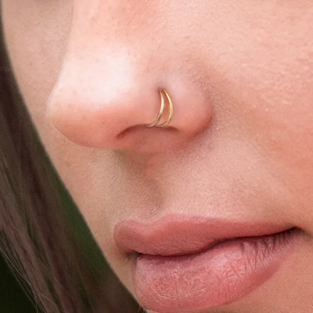 S925 Double Hoop Nose Ring