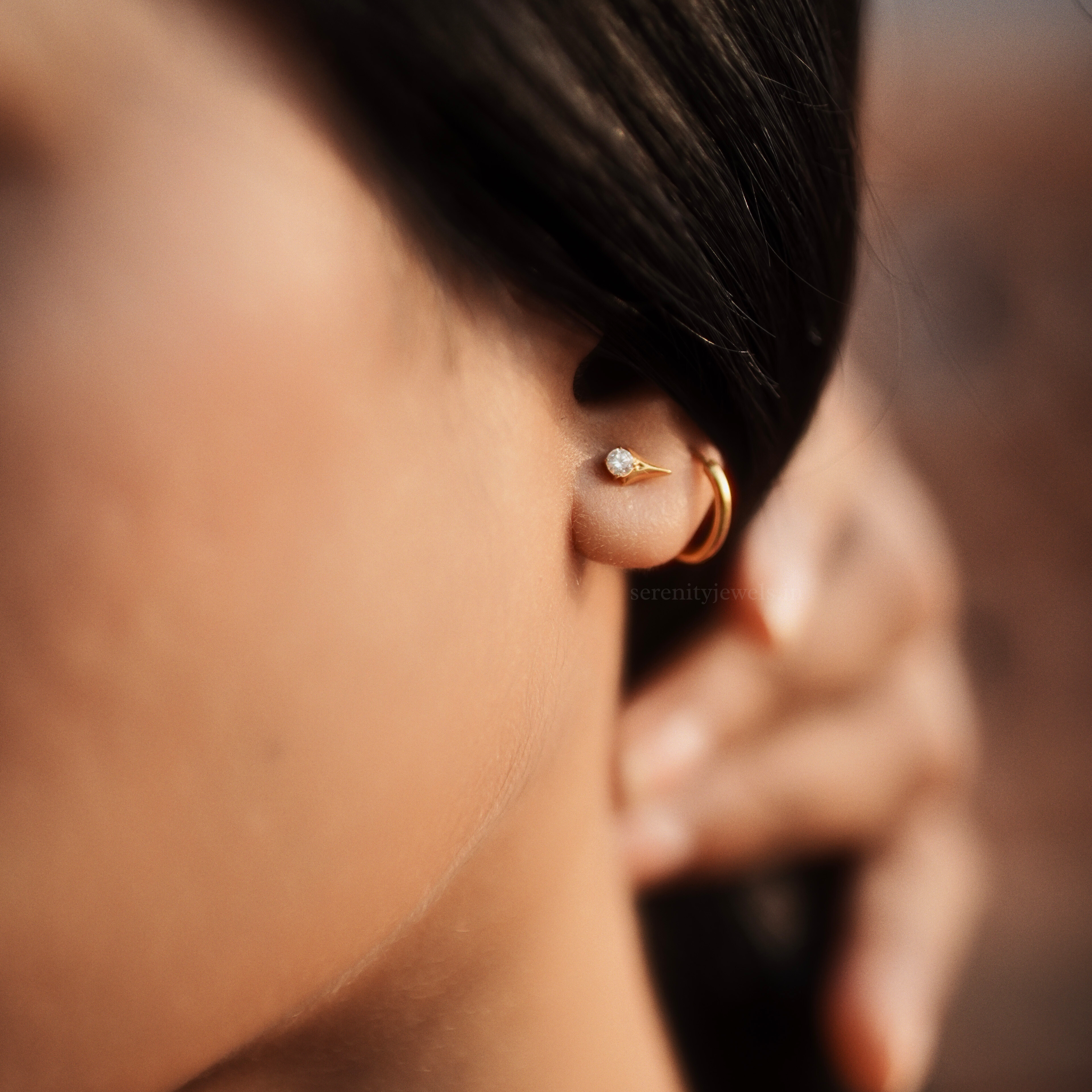 Serenique Titanium Flat Studs - PAIR