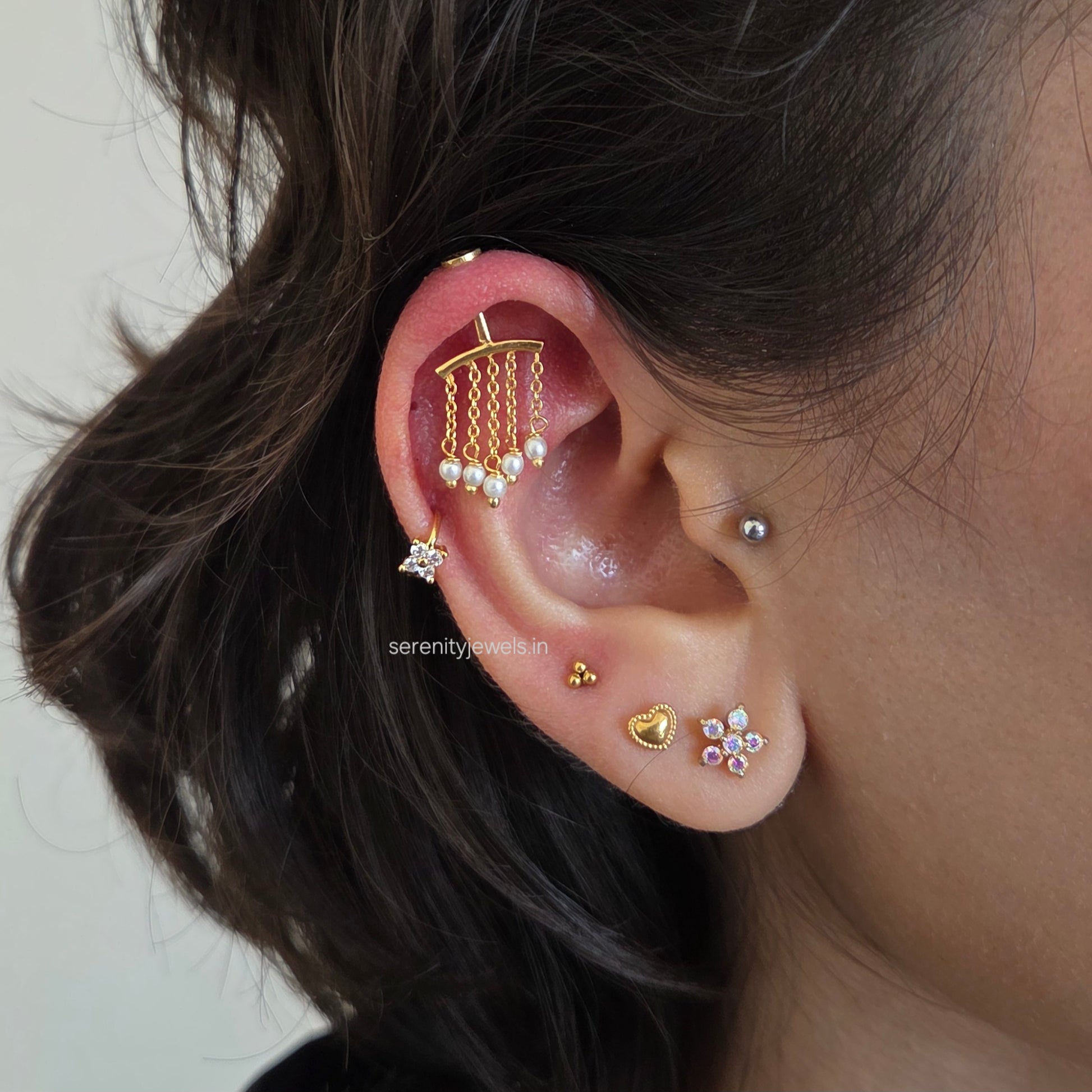 Astral Bloom Flat Studs - PAIR