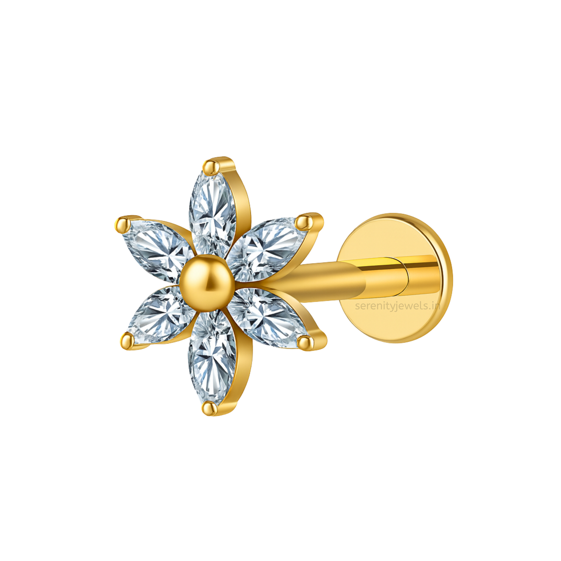 Auric Bloom Titanium Flat Studs - PAIR