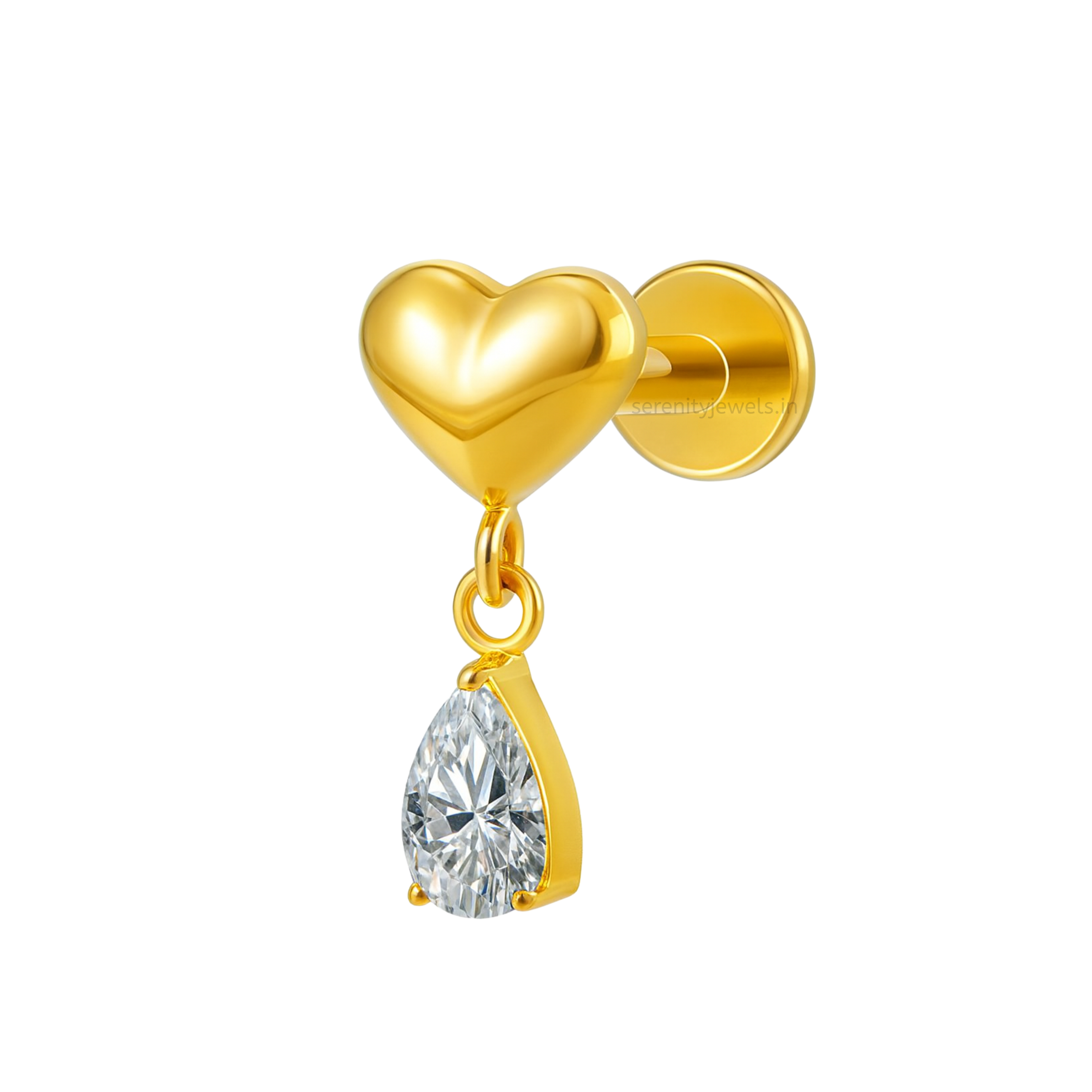 Love Drip Titanium Flat Studs - PAIR