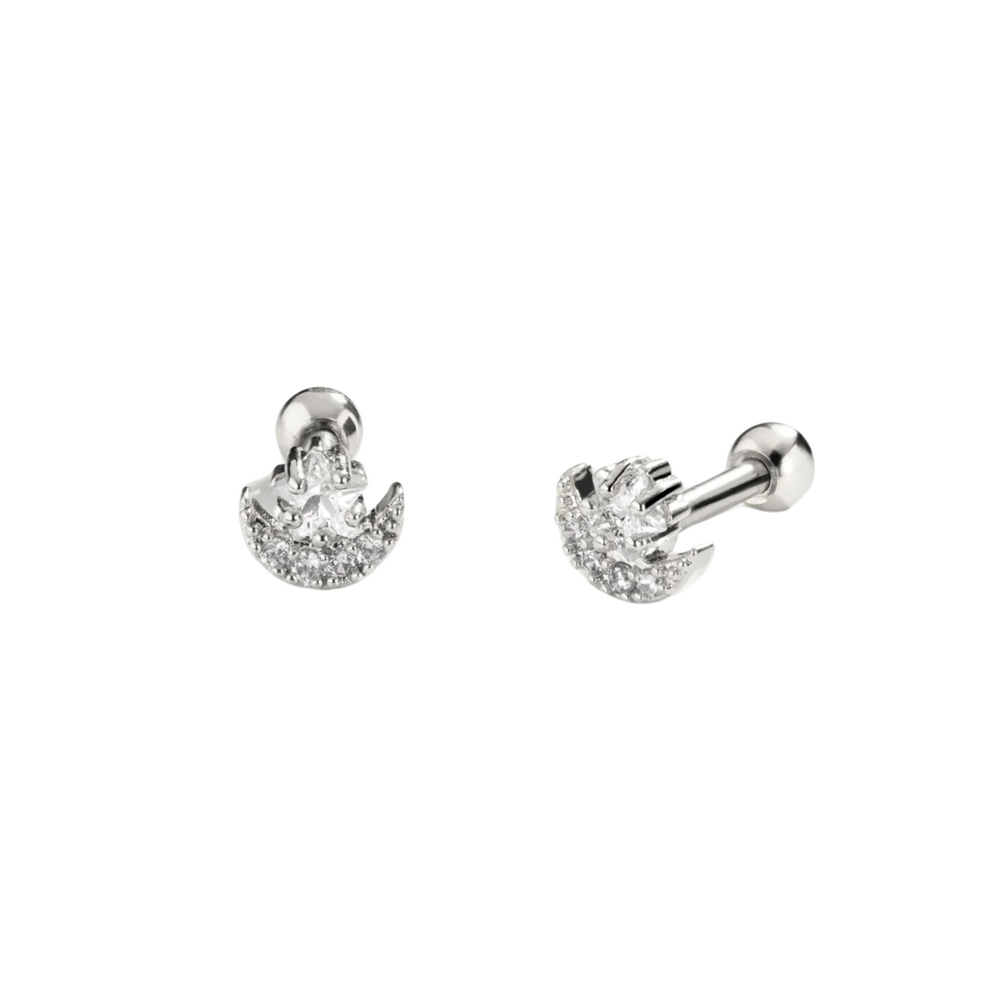 Moon star small studs - Pair Serenity Jewels