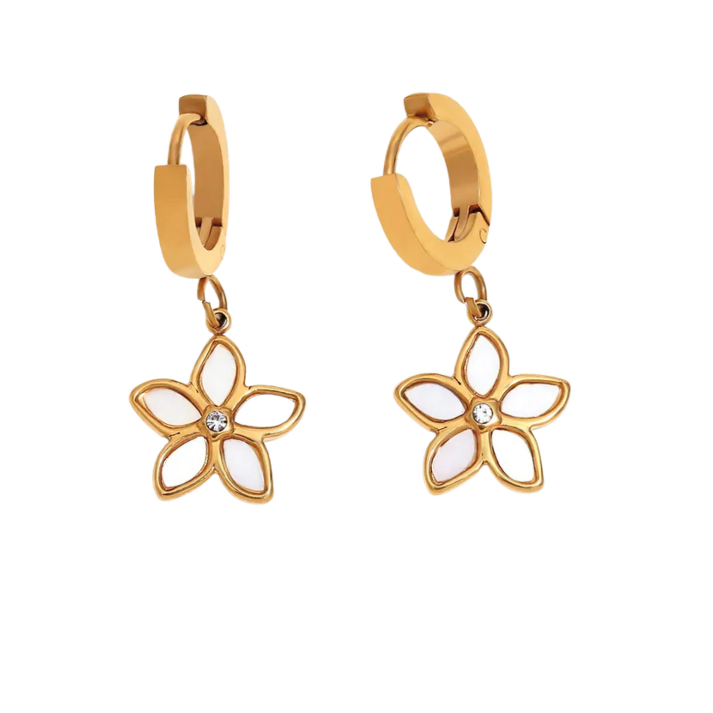 Stephanie Flower Dangling Hoops