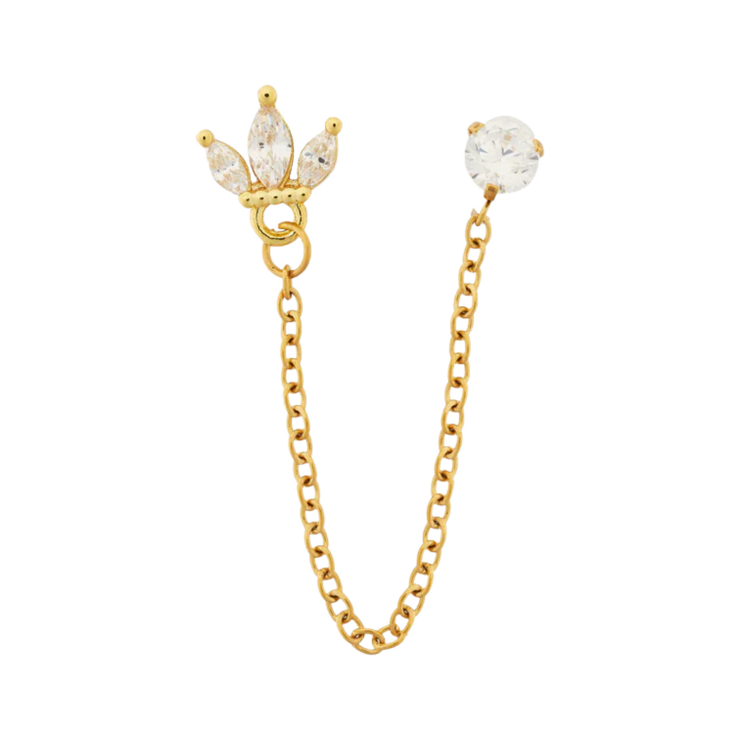 Tiara Twine Double Piercing Stud - SINGLE
