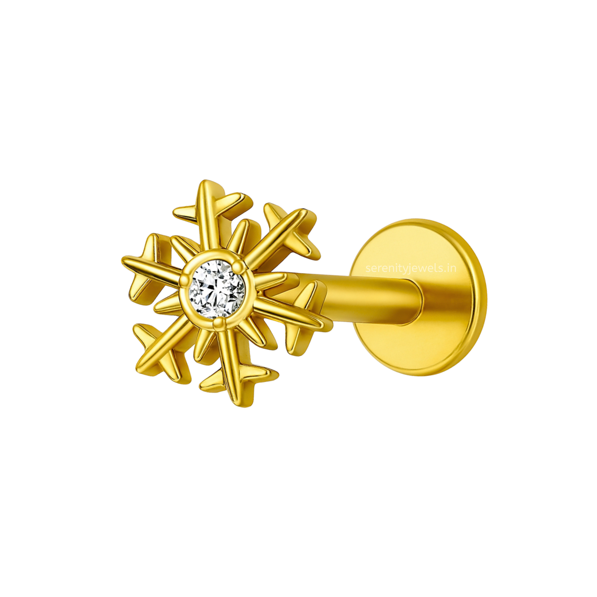 Frost Star Titanium Flat Studs - PAIR