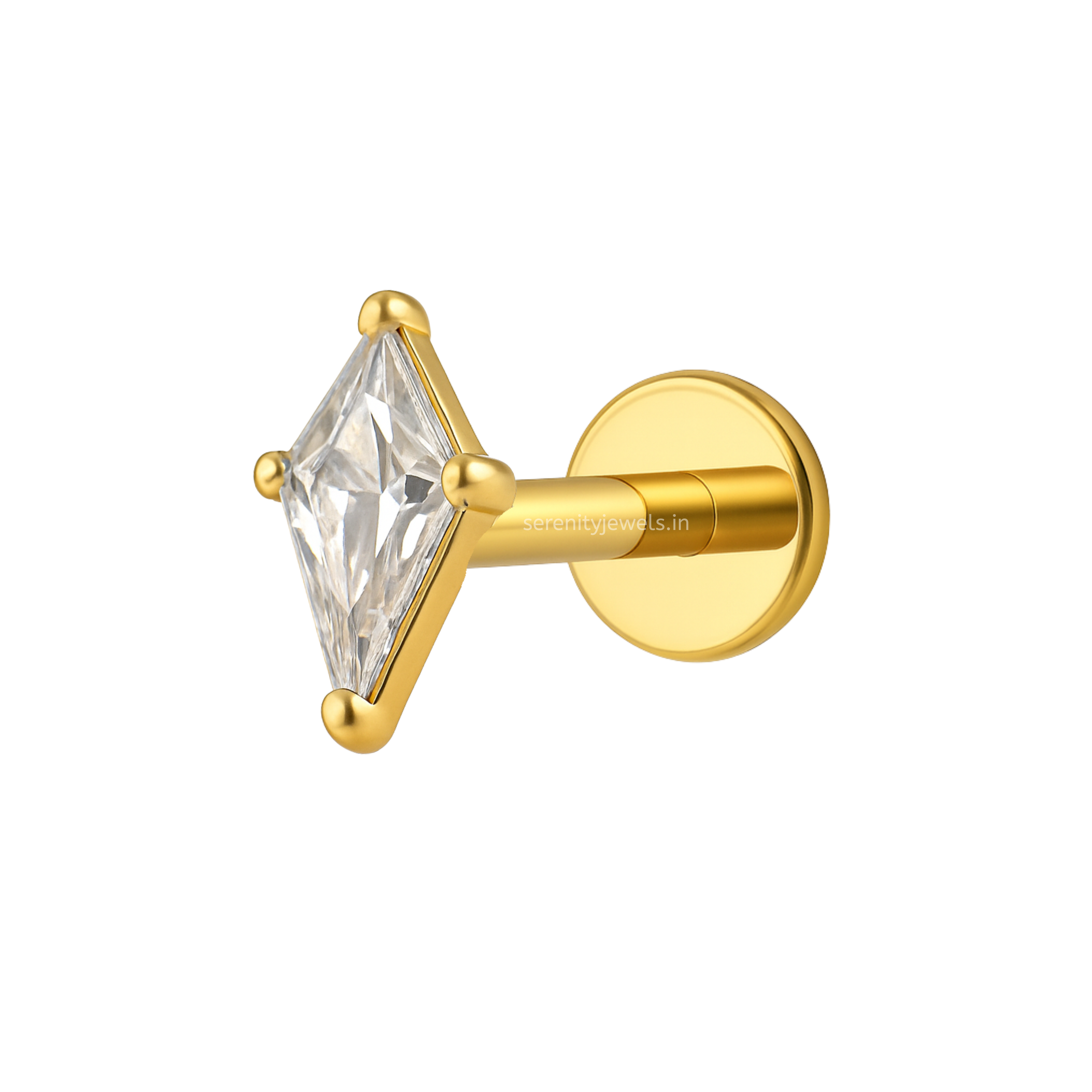 Eterna Kite Titanium Flat Studs - PAIR