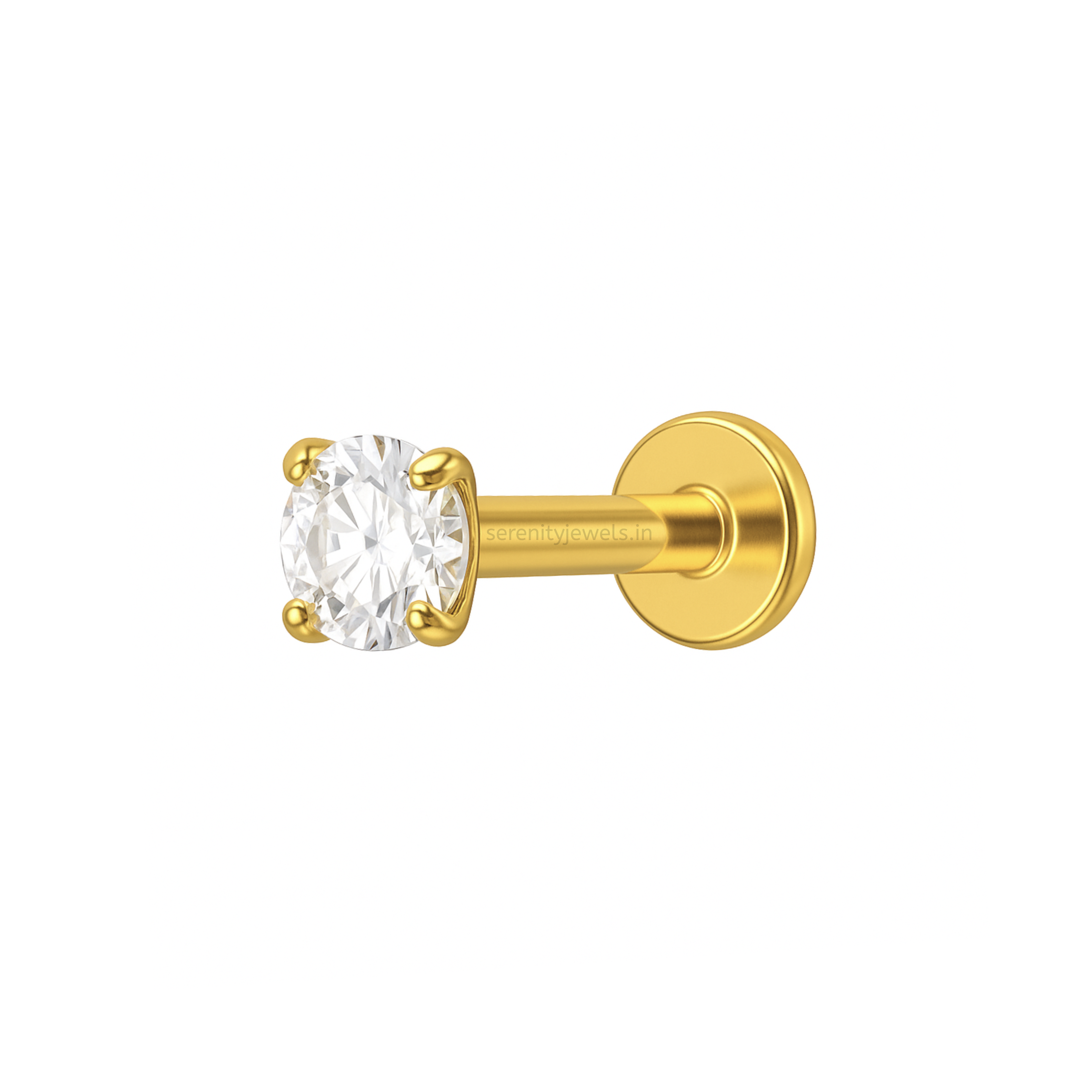 Solitaire Flat Studs - PAIR