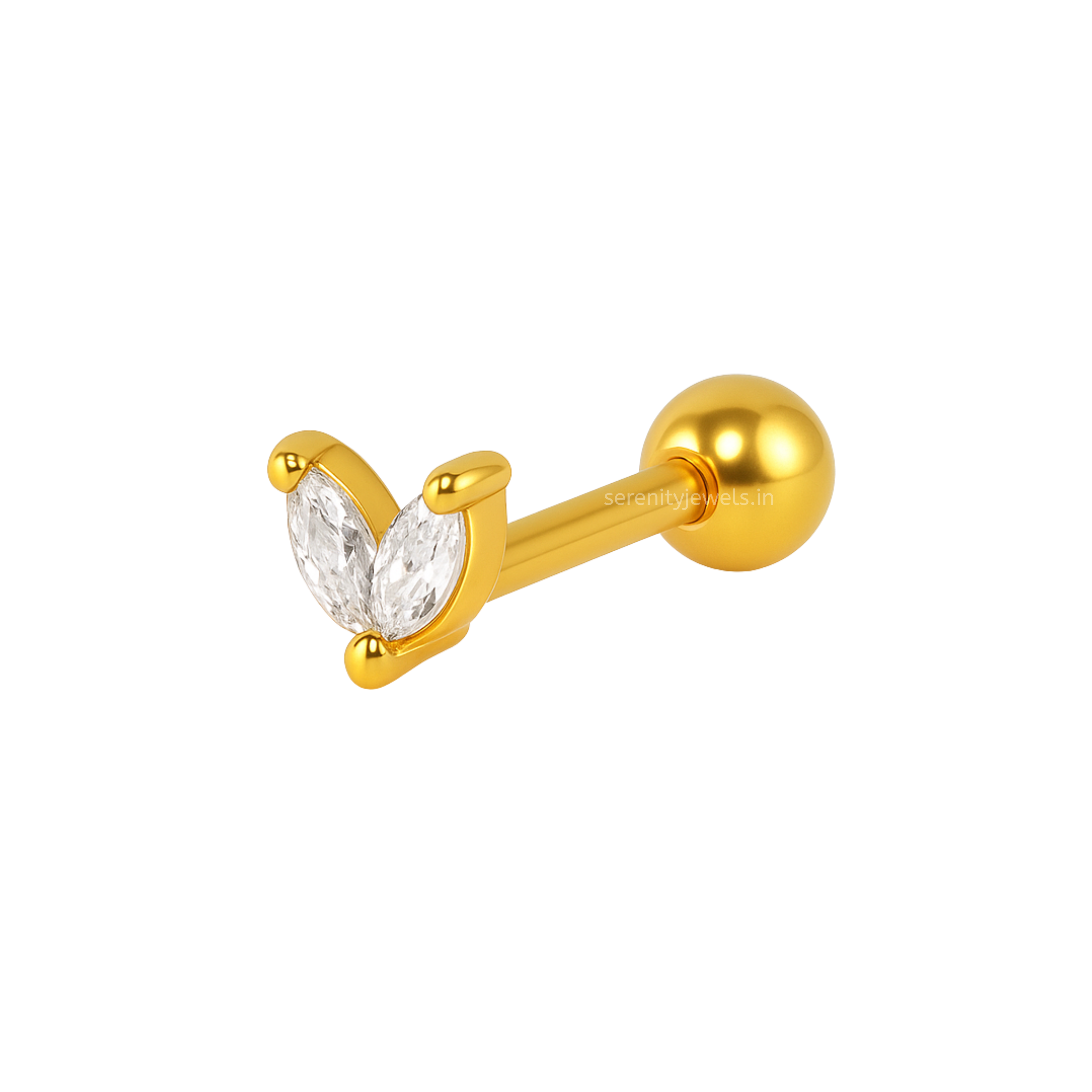 Two petal studs - Pair