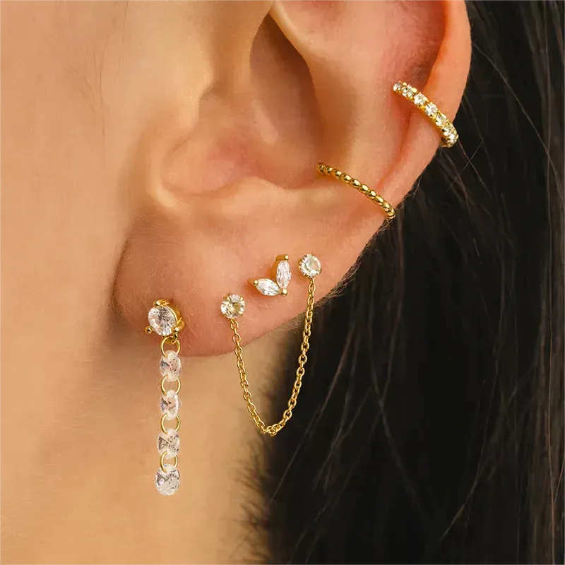 Double Chain Earrings - Pair