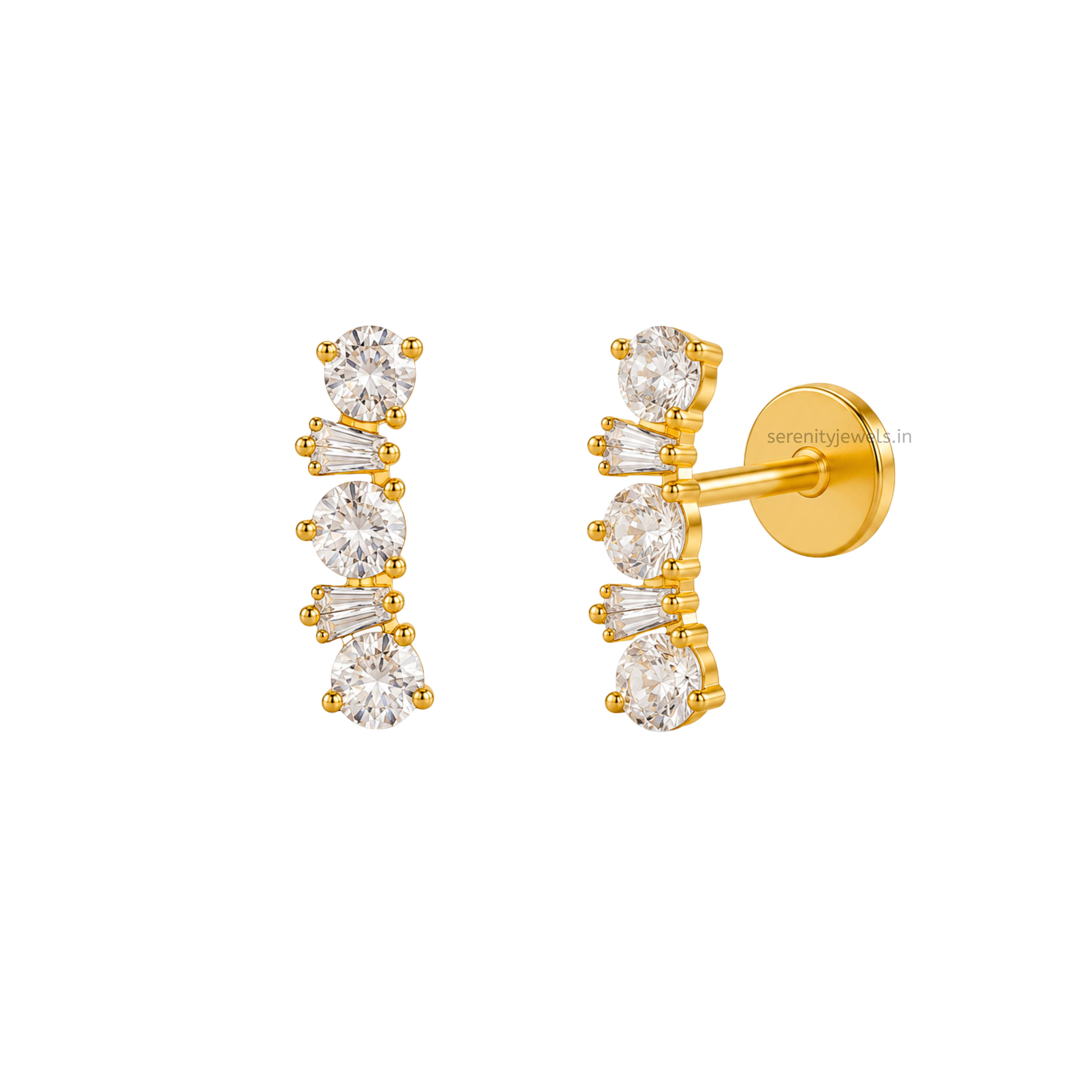 Beatrix Flat Studs - PAIR