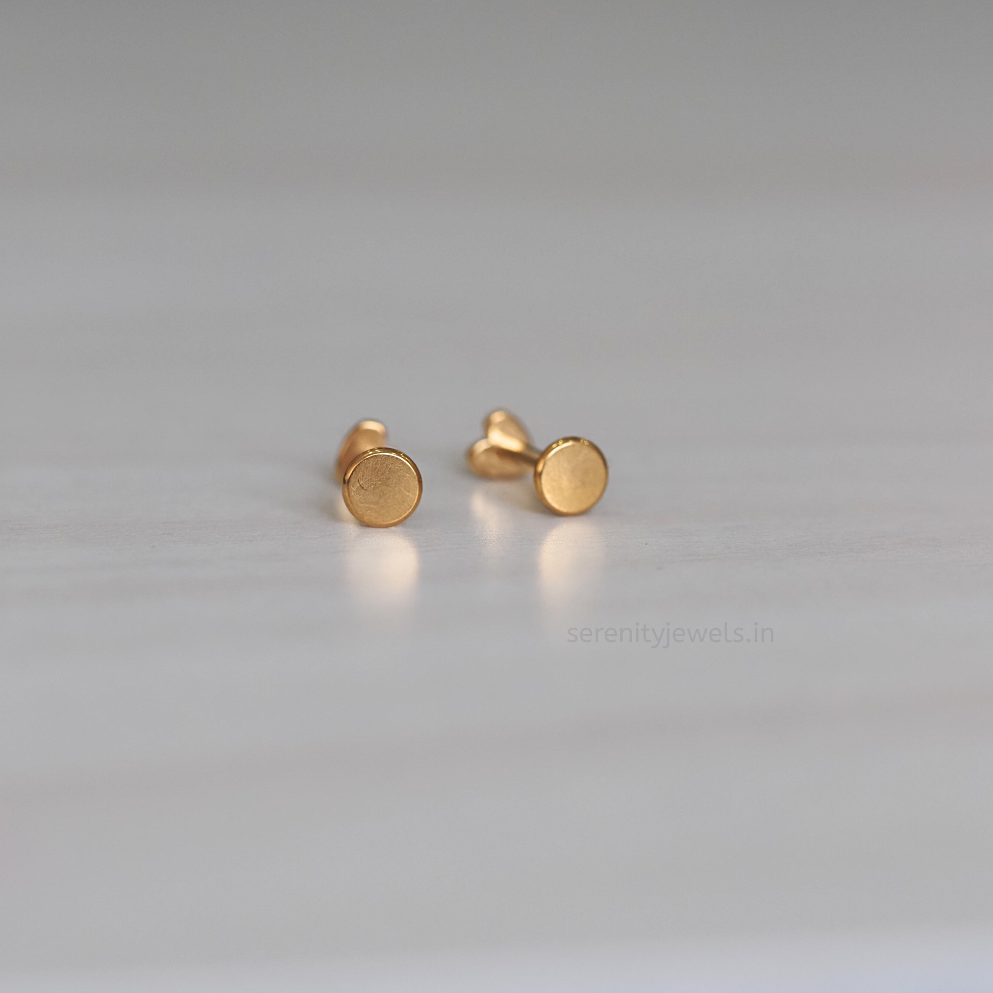 Simple Heart Flat Studs - PAIR