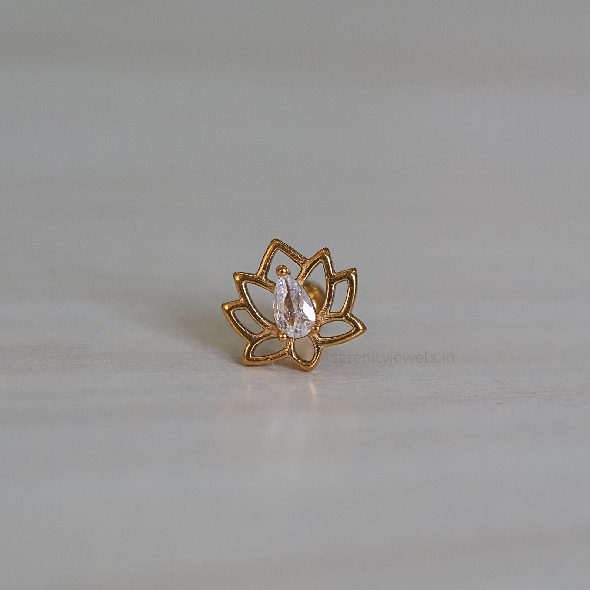 Lotus Pear Studs - PAIR