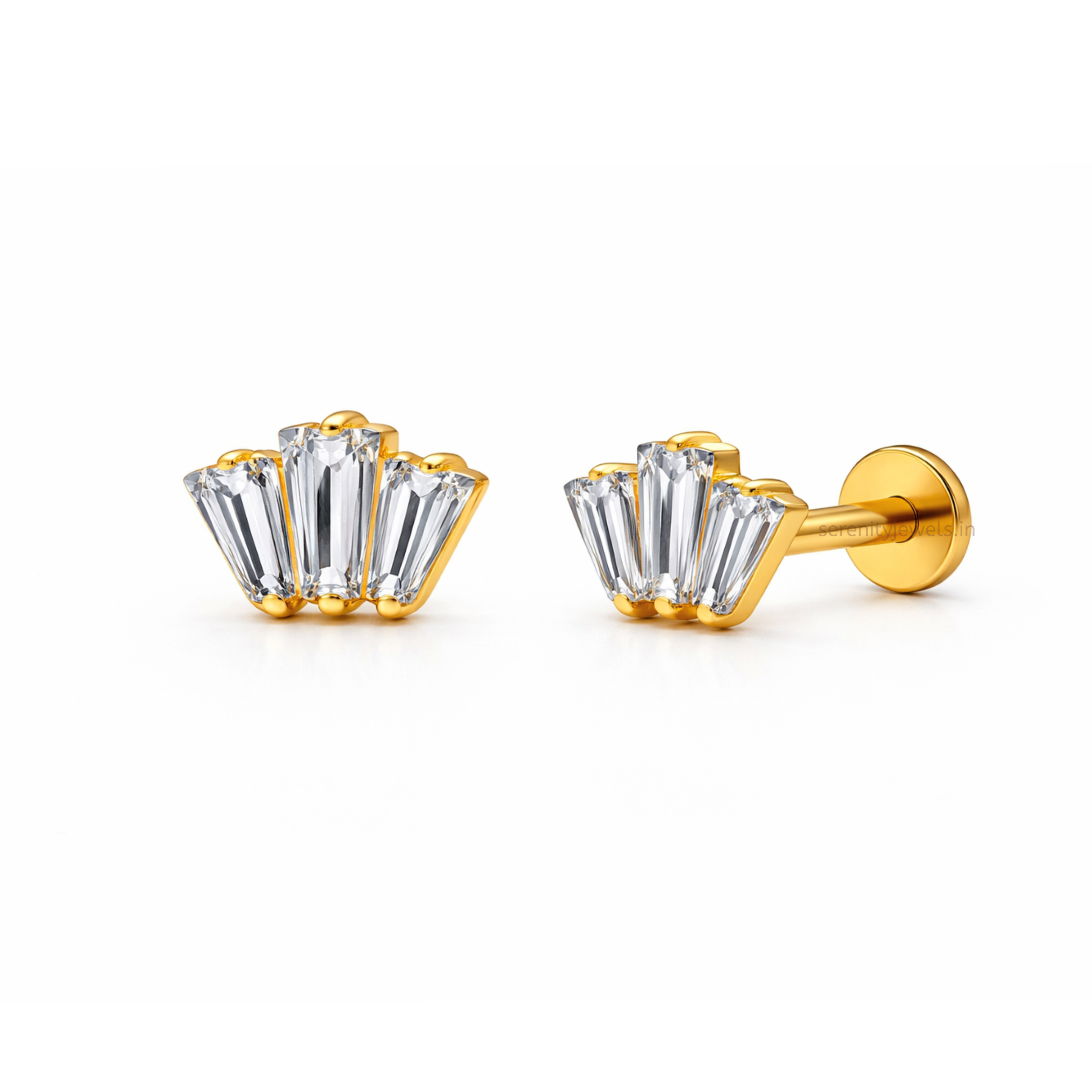 Vertex Titanium Flat Studs - PAIR