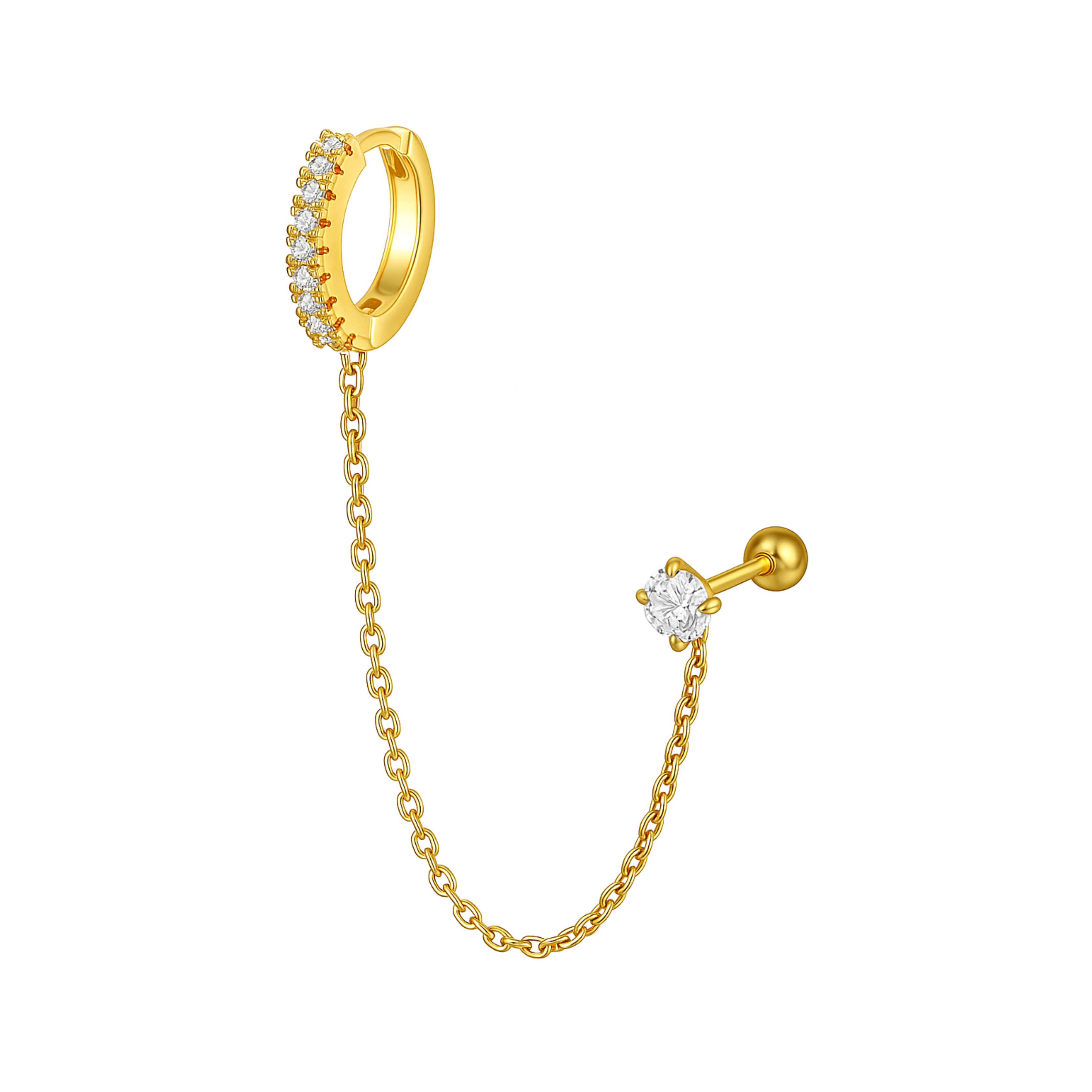 Hoop Link Solitaire Earring