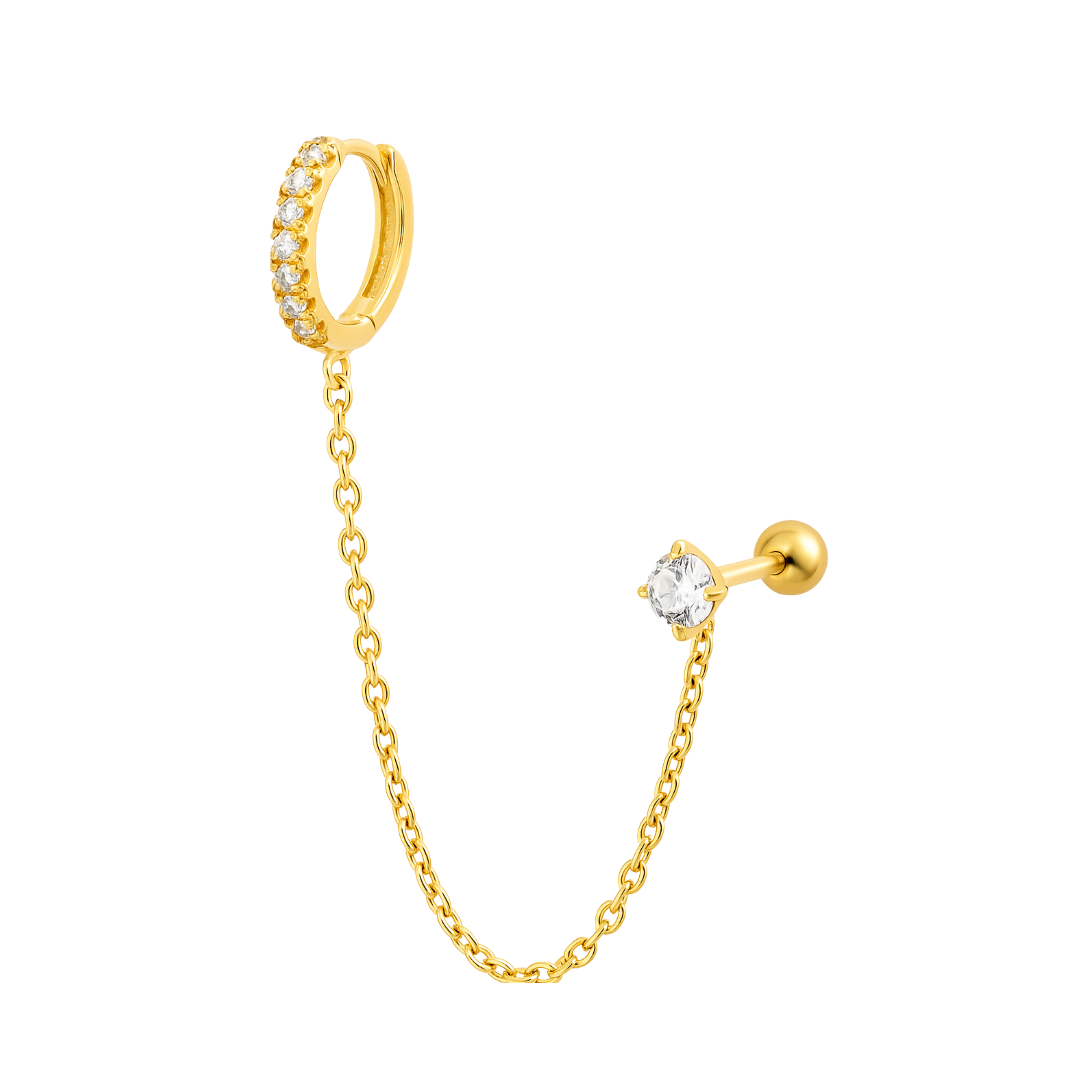 Hoop Link Solitaire Earring