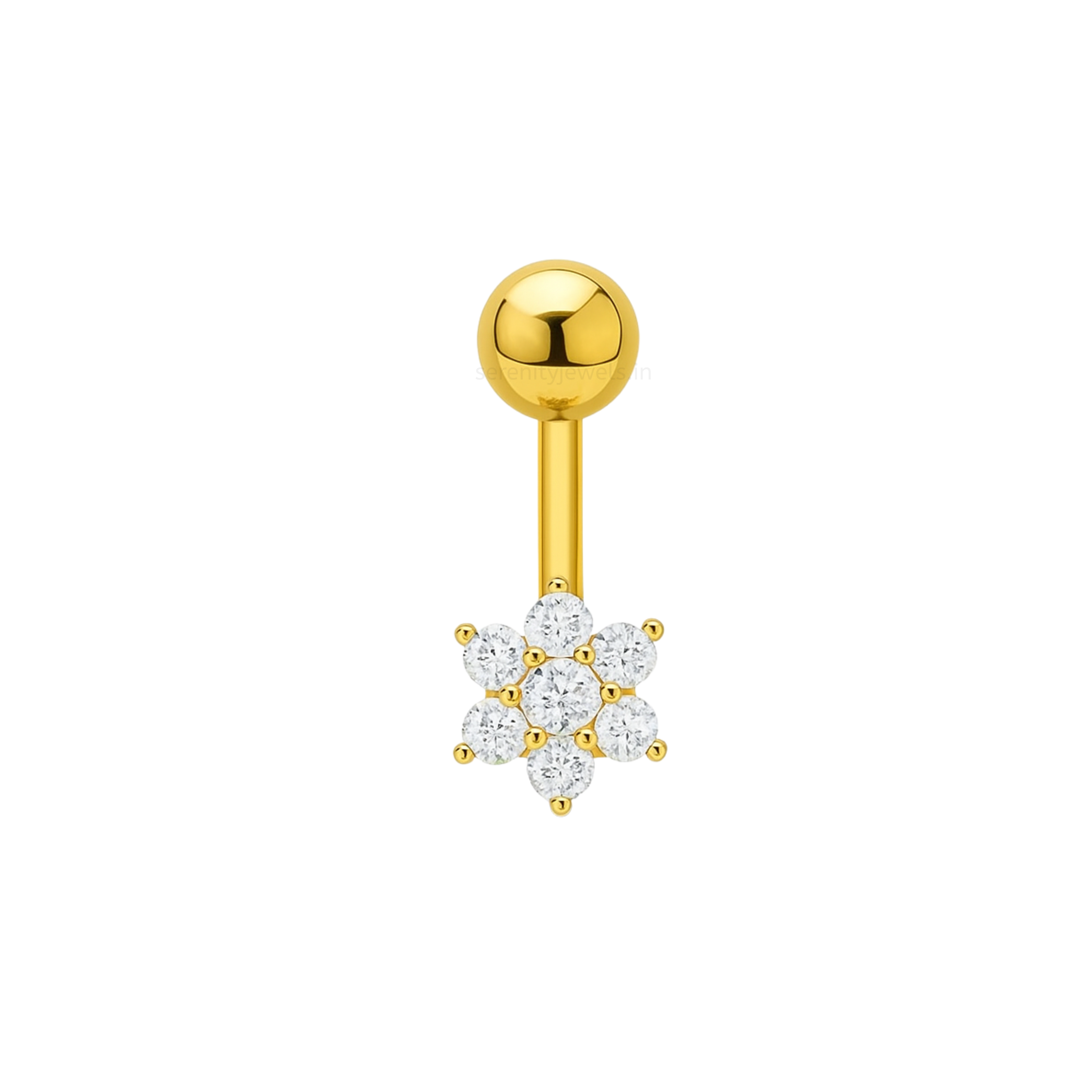 Flower Belly Stud  - SINGLE