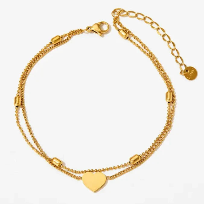 Double Chain Heart Bracelet