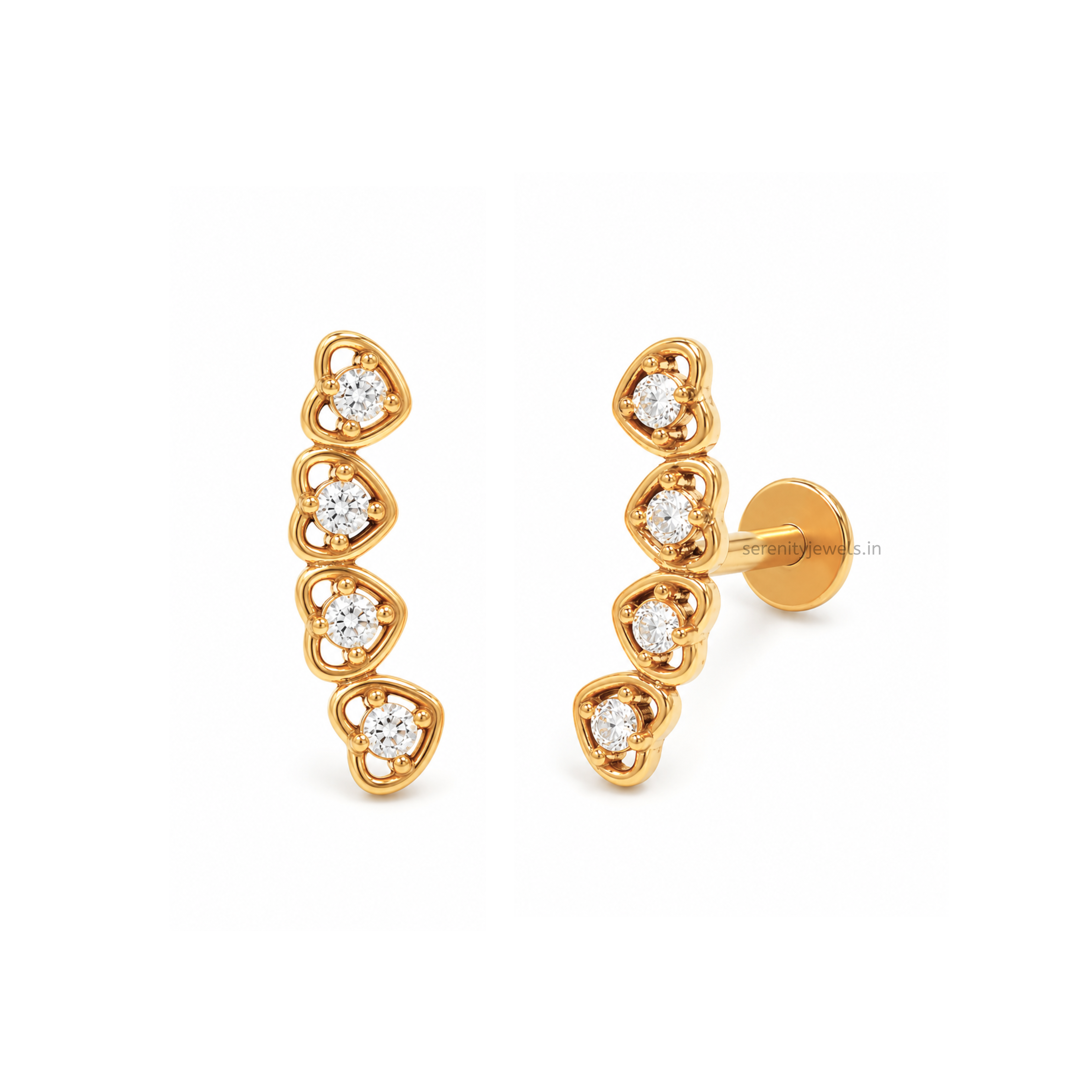 Hazel Flat Studs - PAIR