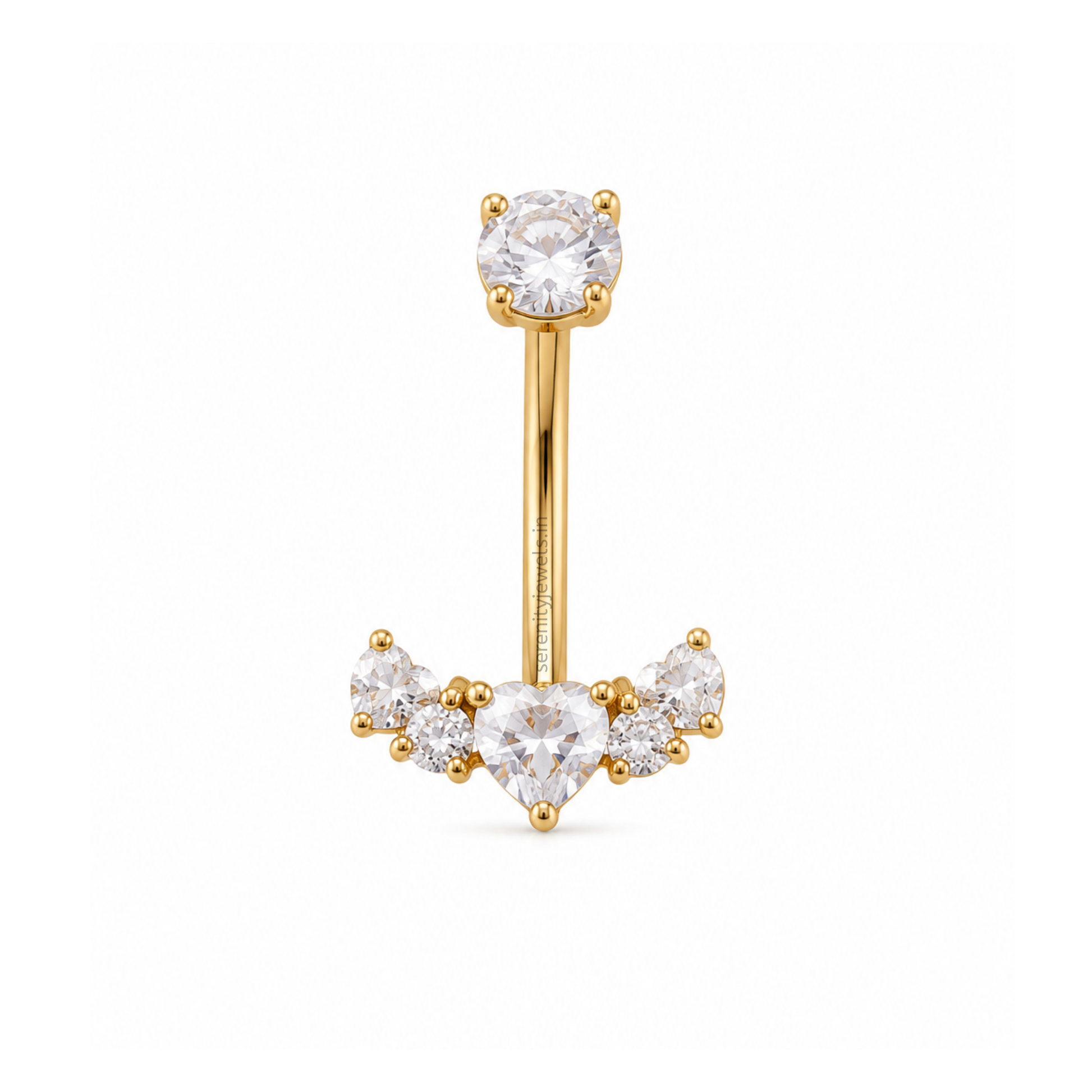 Heart Tiara Belly Stud - SINGLE