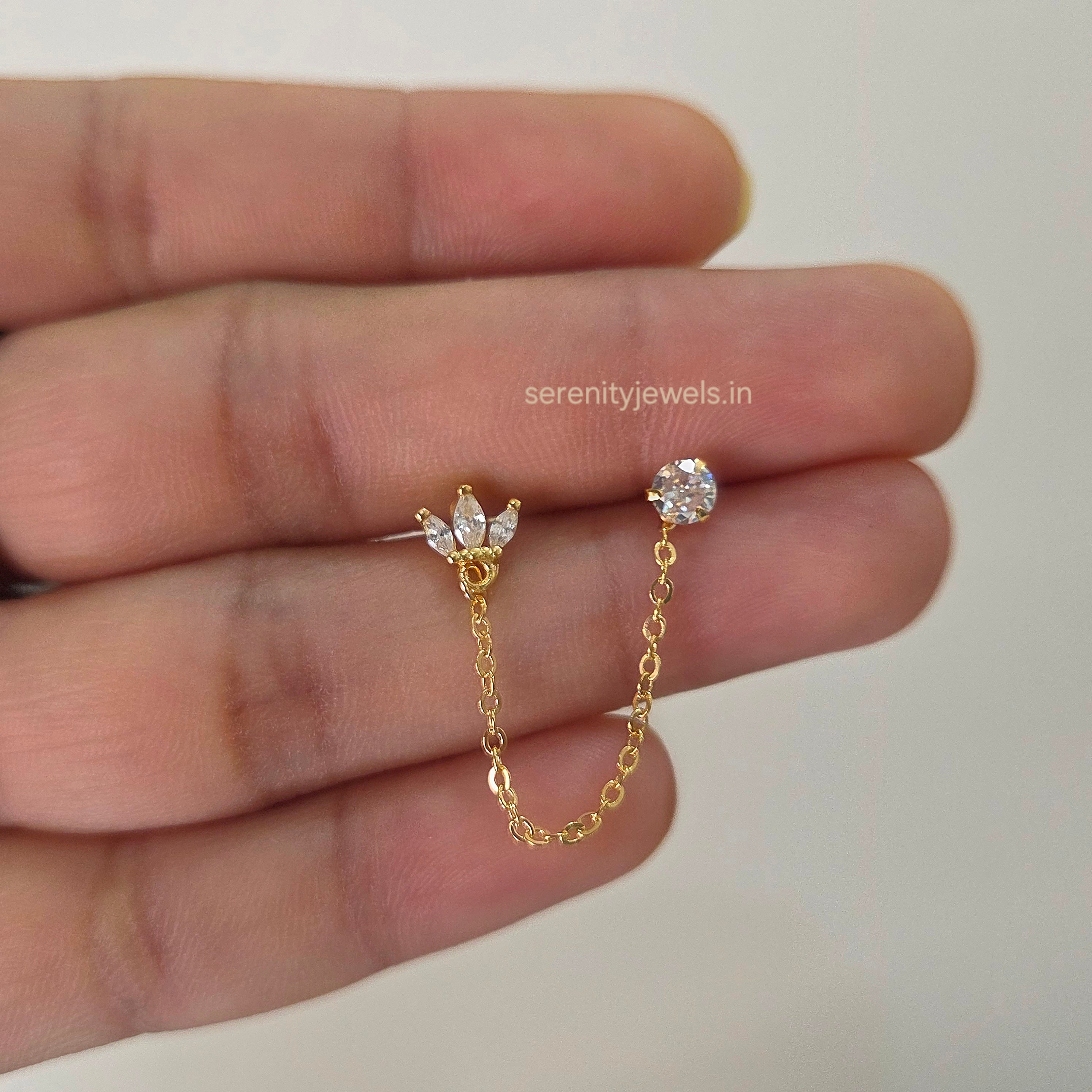 Tiara Twine Double Piercing Stud - SINGLE