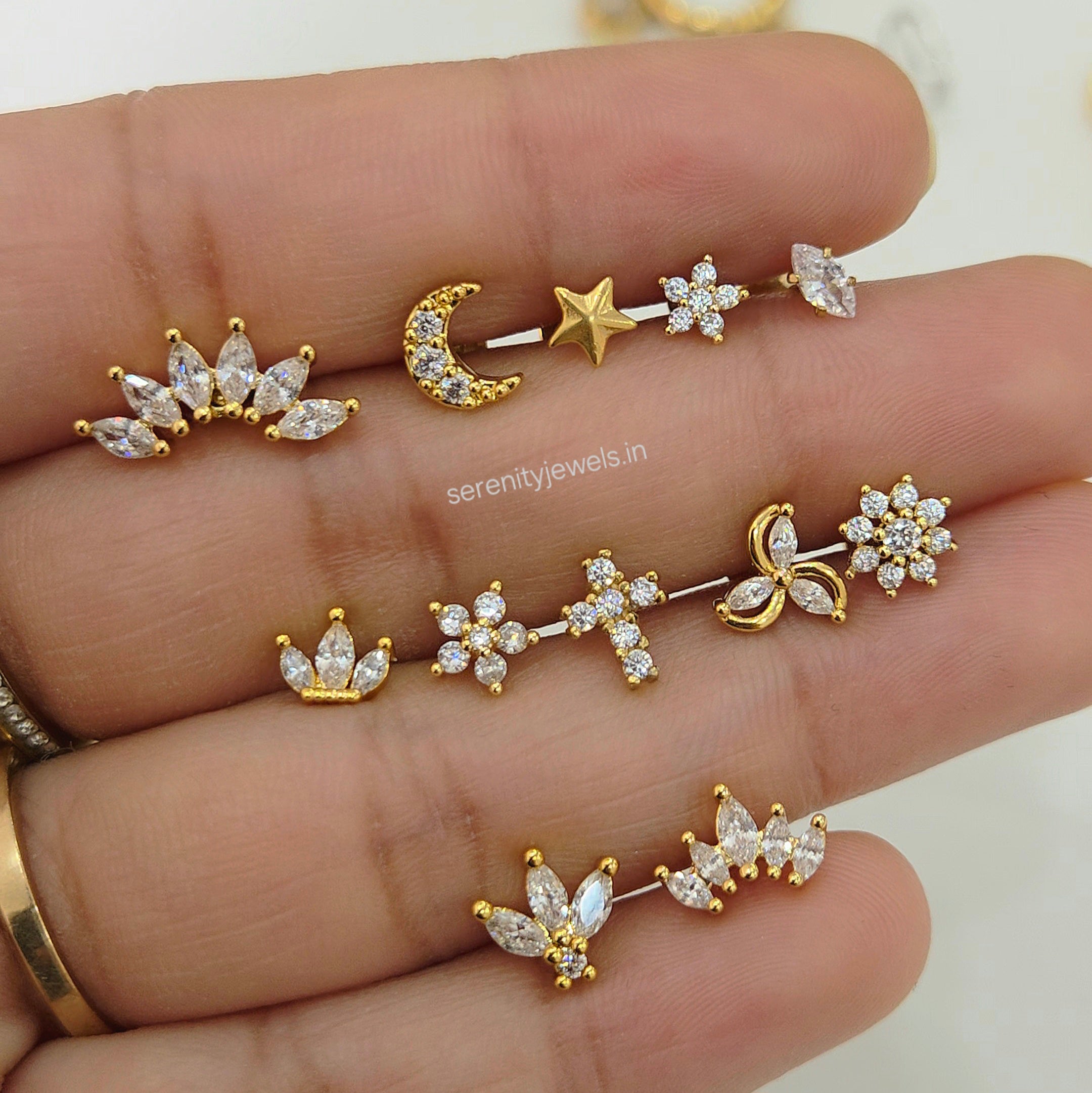Mini Flower Flat Studs - PAIR
