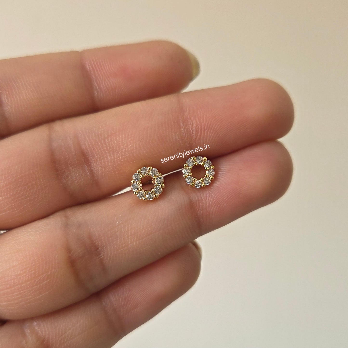 Round Hollow Flat Studs - PAIR