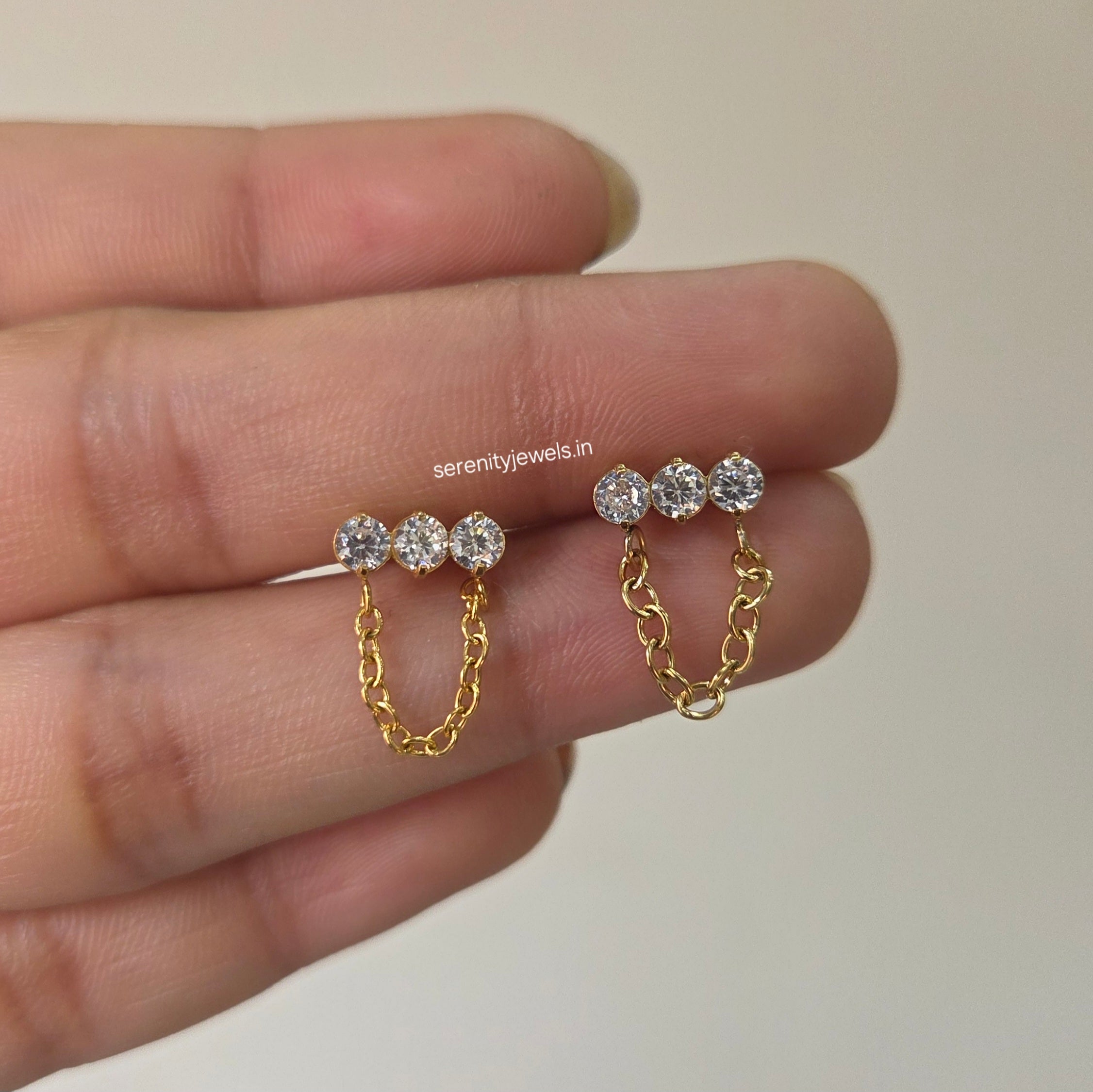 Trinity Drop Flat Studs - PAIR