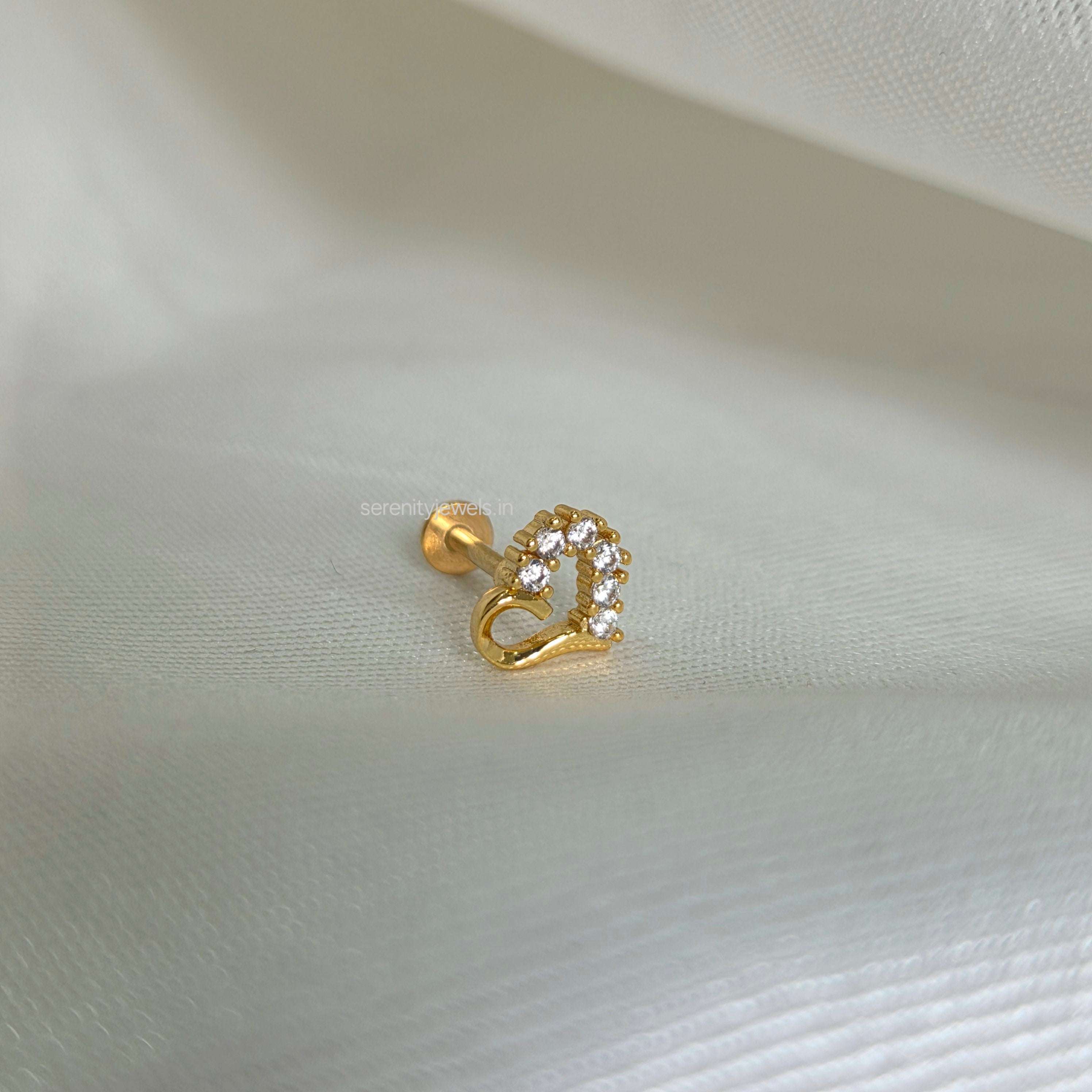 YinHeart Flat Studs - PAIR