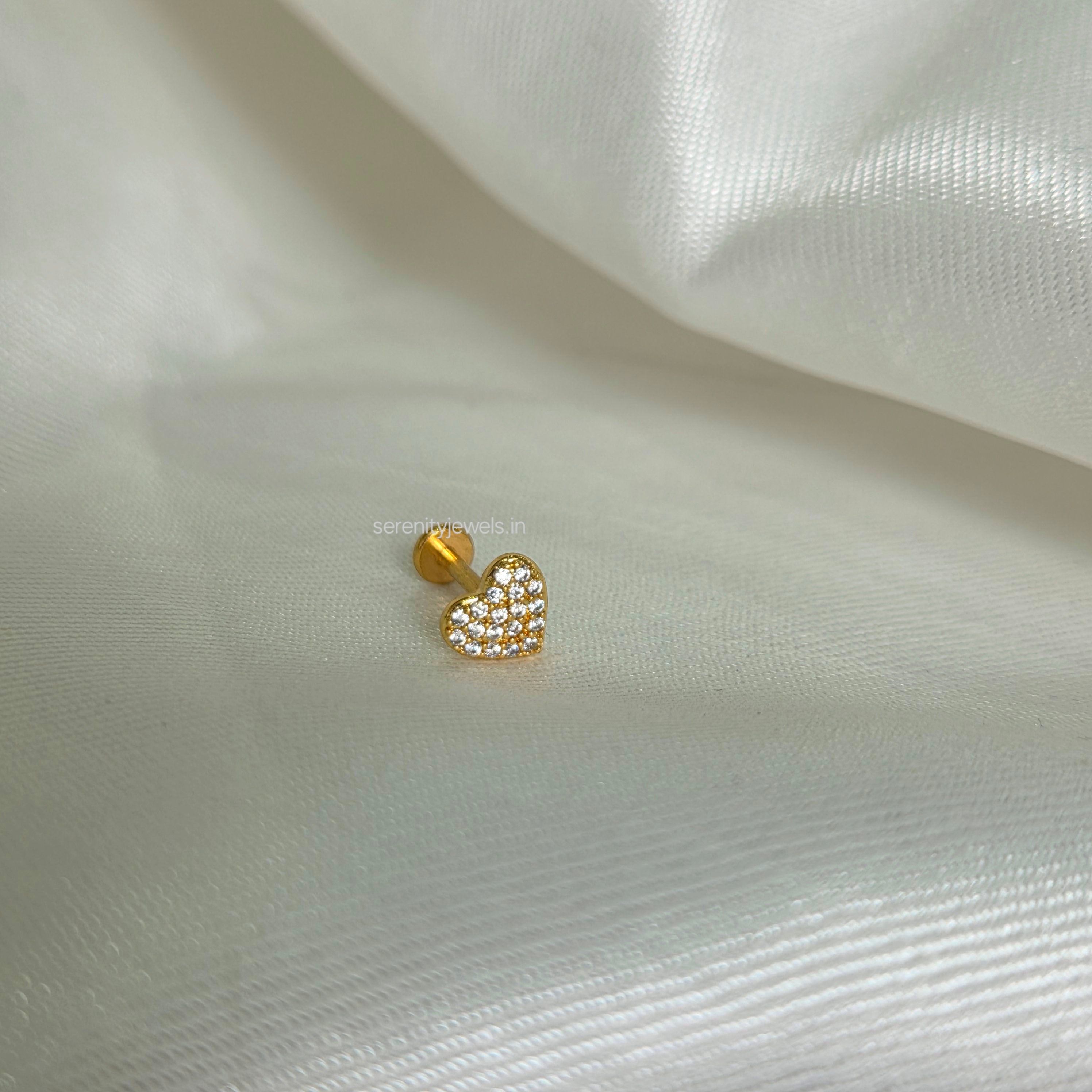 Passion Heart Flat Studs - PAIR