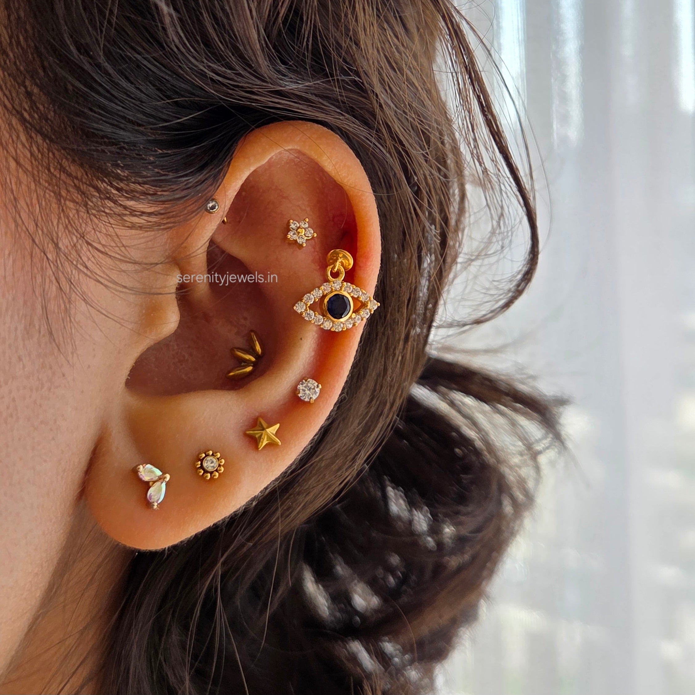Aurora Petal Flat Studs - PAIR