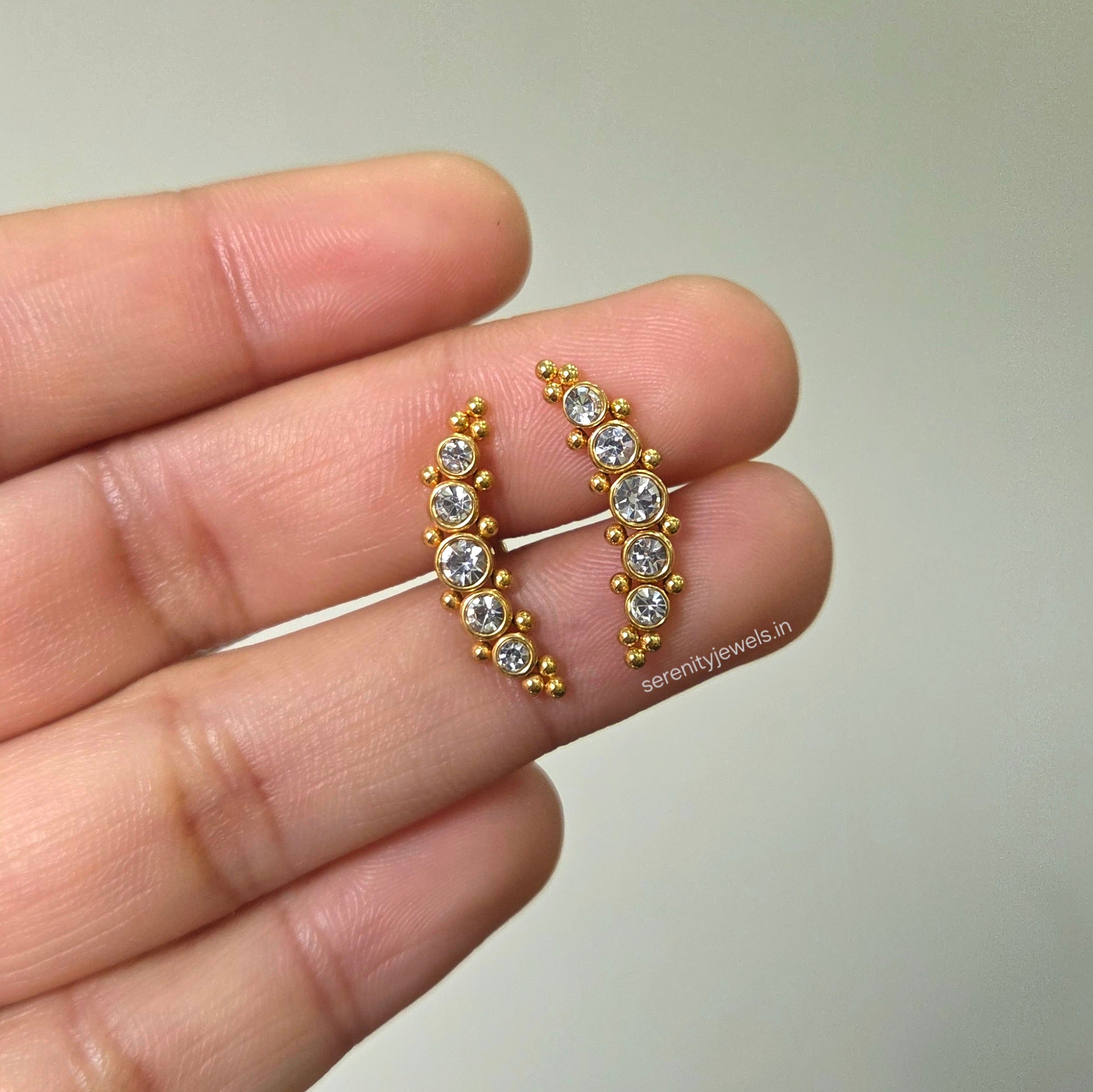 Tiara Climber Flat Studs - PAIR