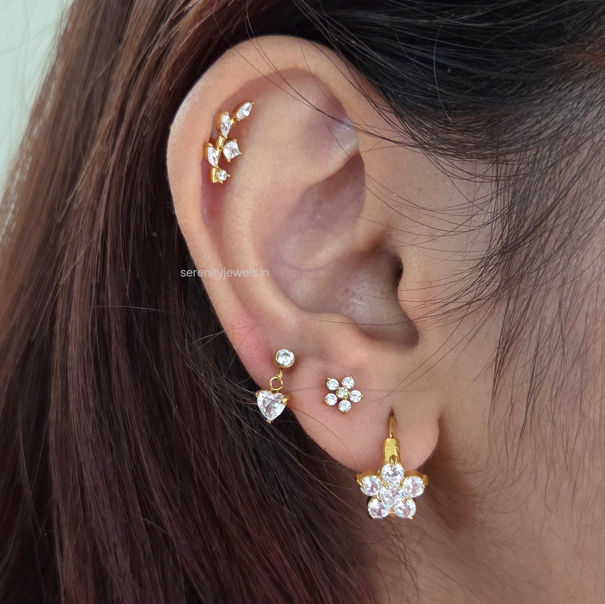 Interna Flower Flat Studs - PAIR