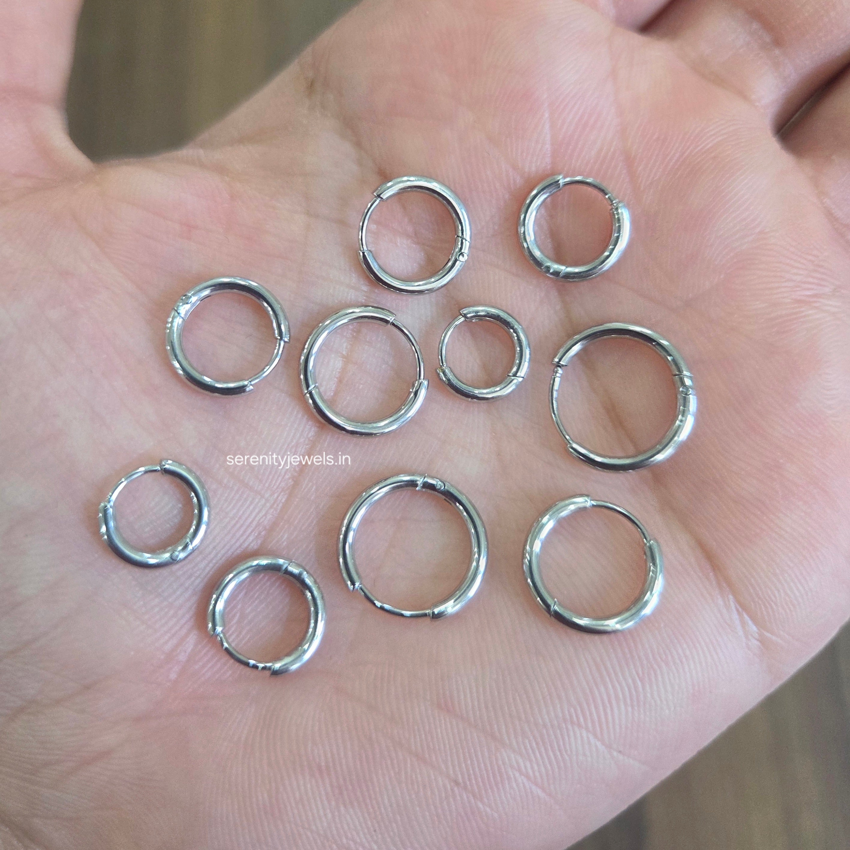 Simple Silver Hoops - Pair