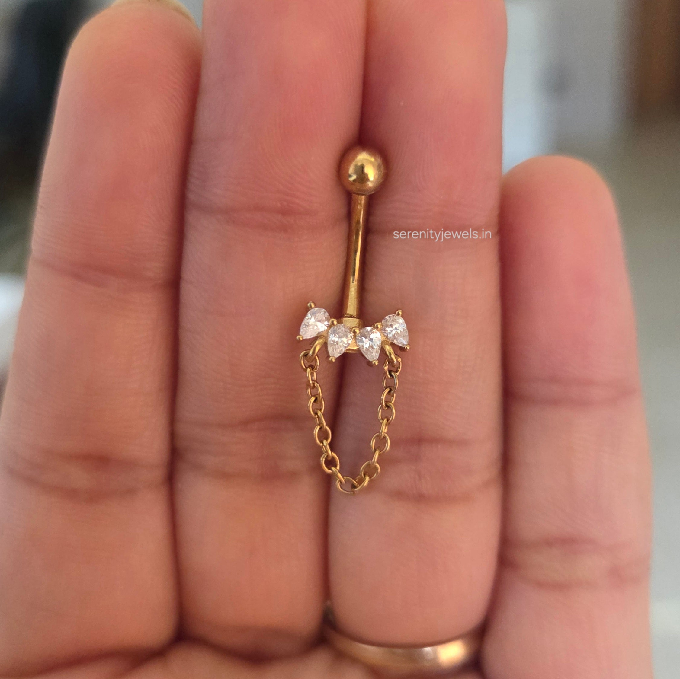 Lustre Drape Belly Stud - SINGLE