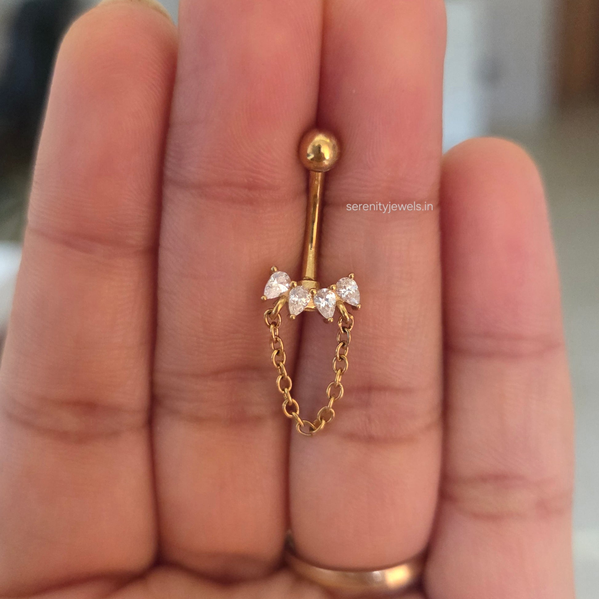 Lustre Drape Belly Stud - SINGLE