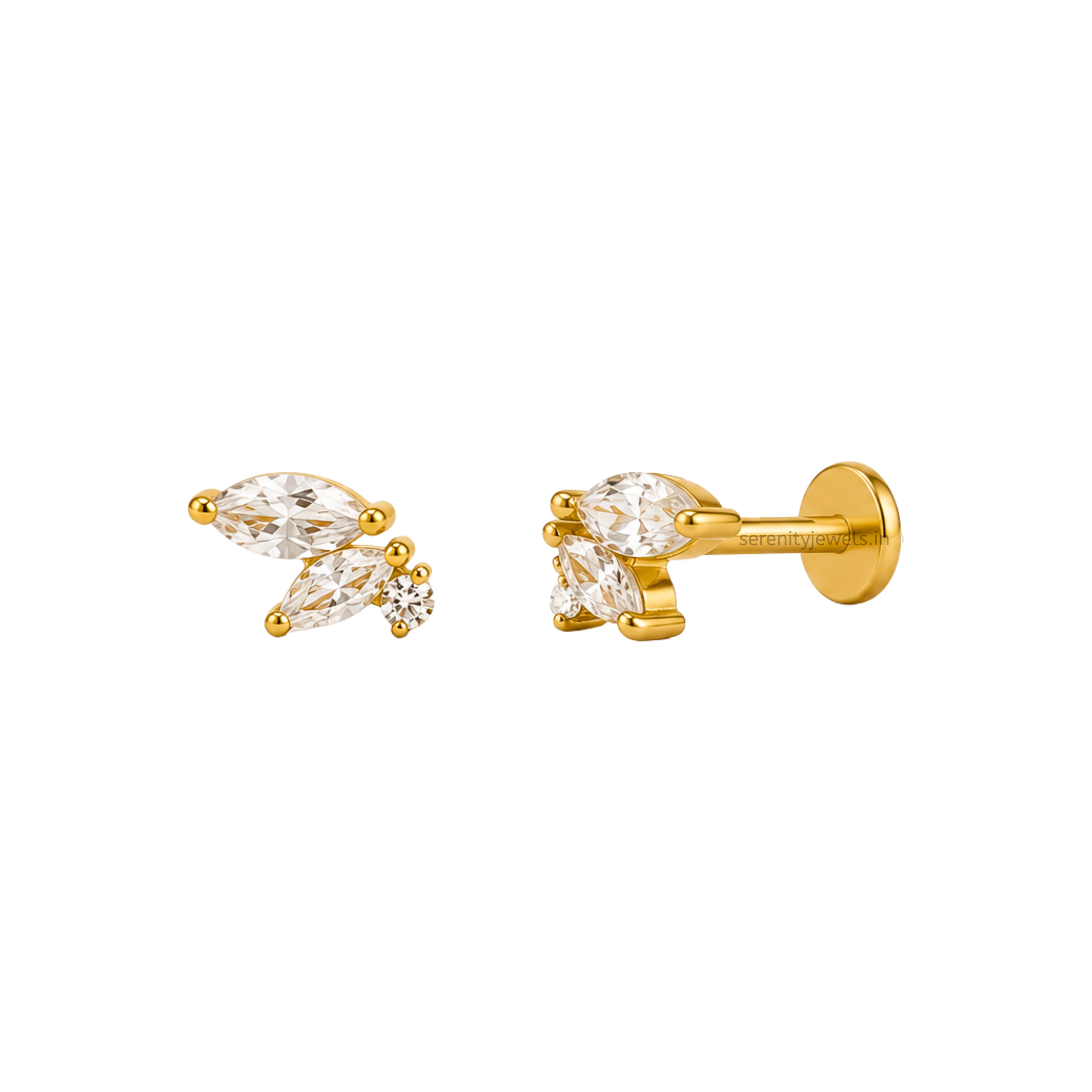 Sunfyre Flat Studs - PAIR