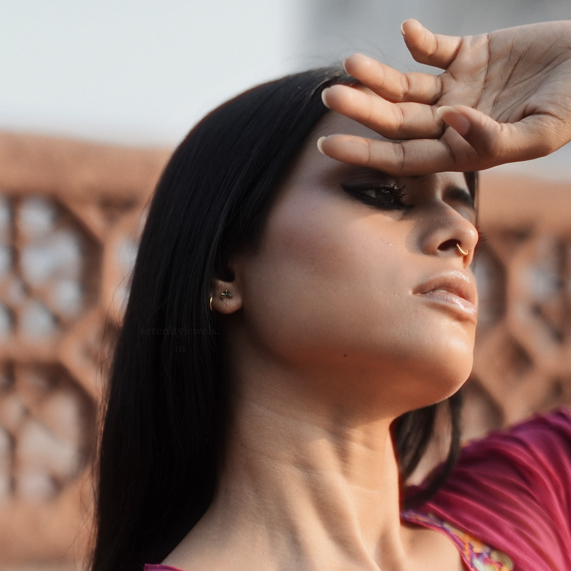 Moss Agate Leaf Titanium Flat Studs - PAIR