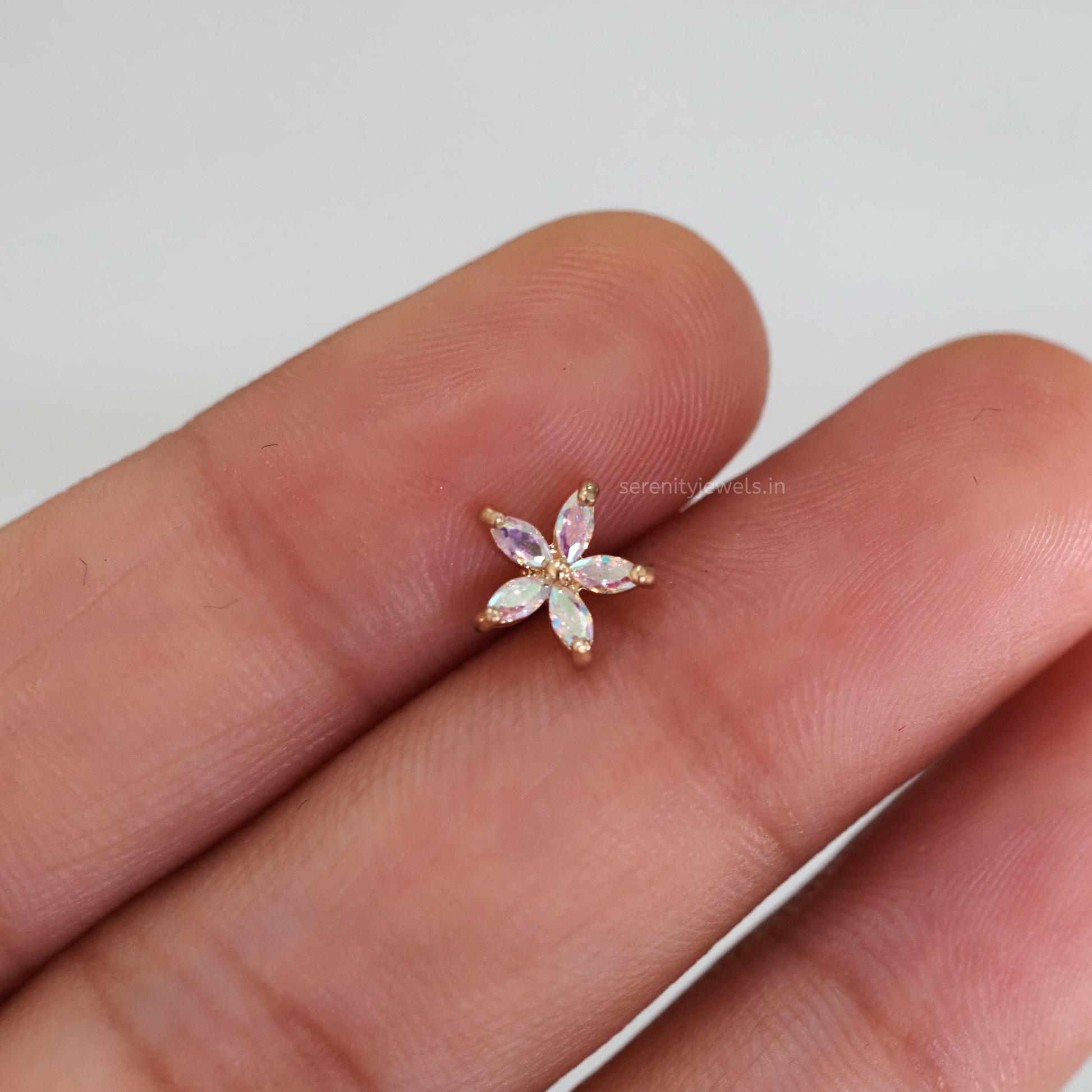 Sylora Flower Flat Studs - PAIR
