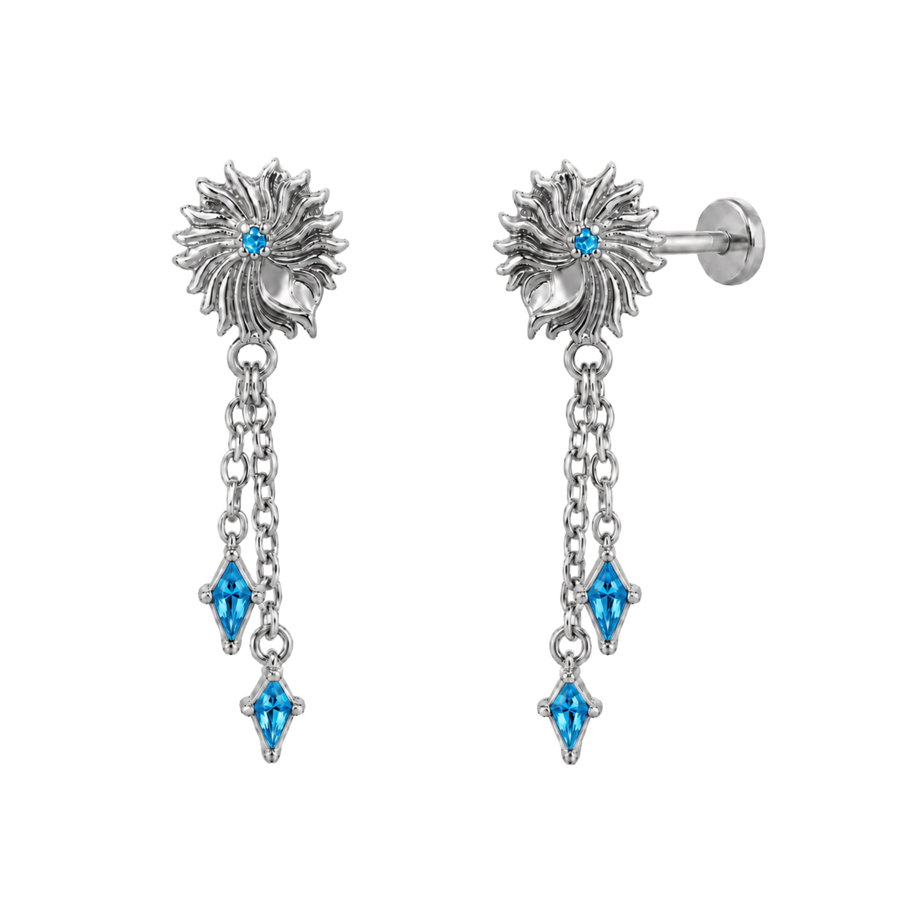 Star Turban Flat Studs - PAIR