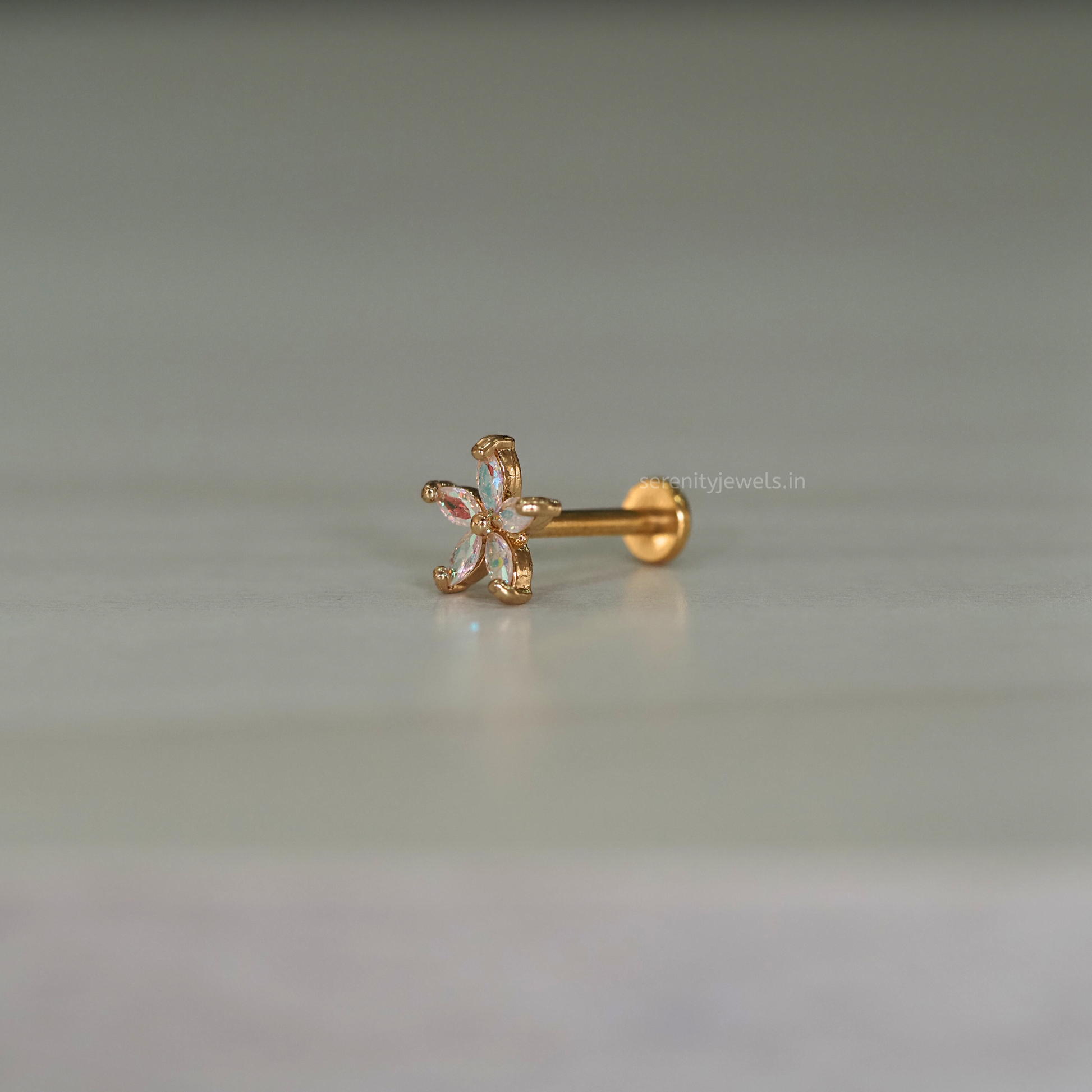 Sylora Flower Flat Studs - PAIR