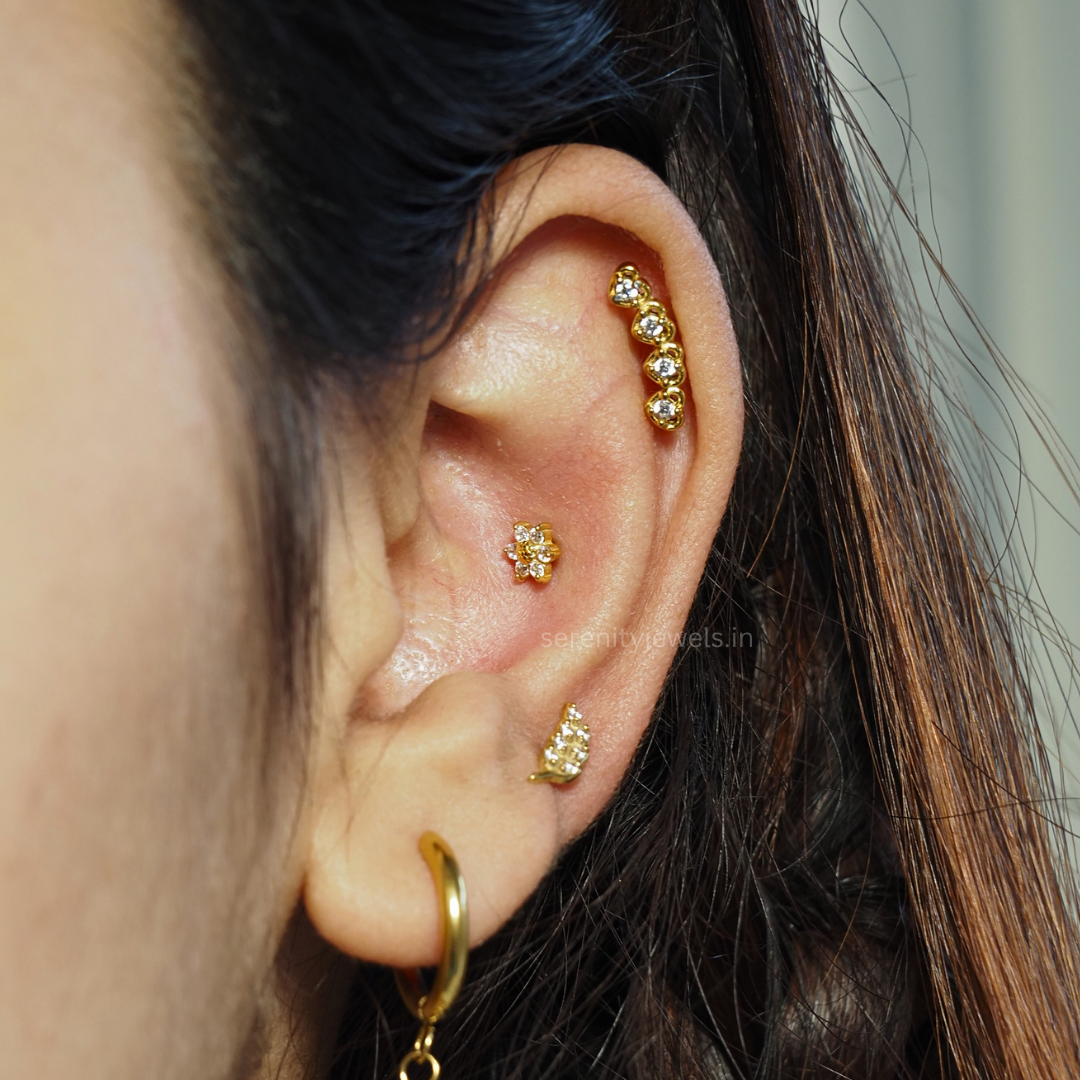 Elfin Sun Flat Studs - PAIR