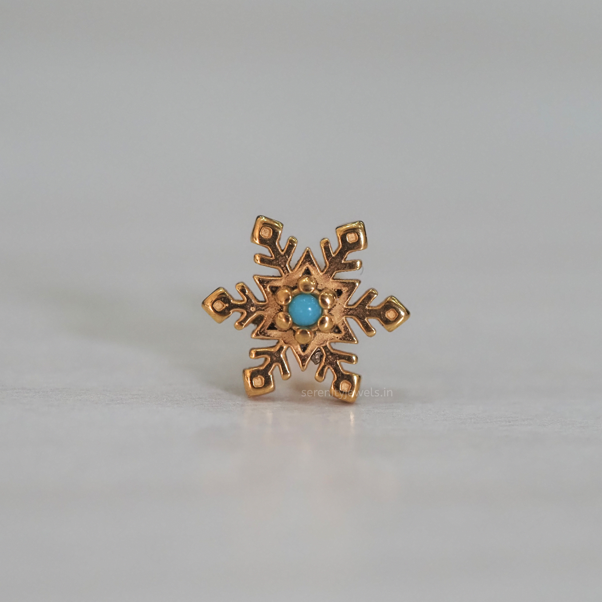 Akaza Turqoise Flat Studs - PAIR