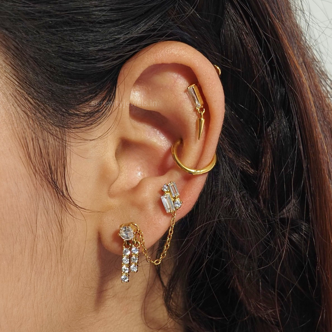 Crystal Chandelier Flat Studs - PAIR