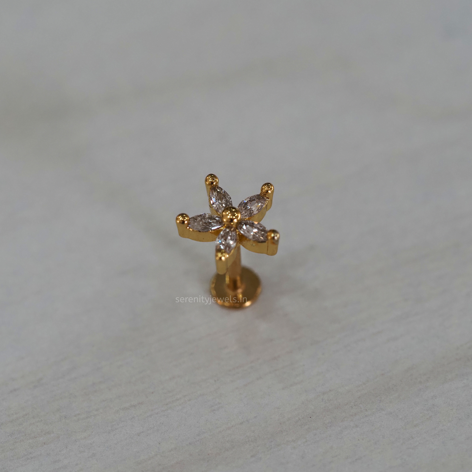 Obroma Flower Flat Studs - PAIR