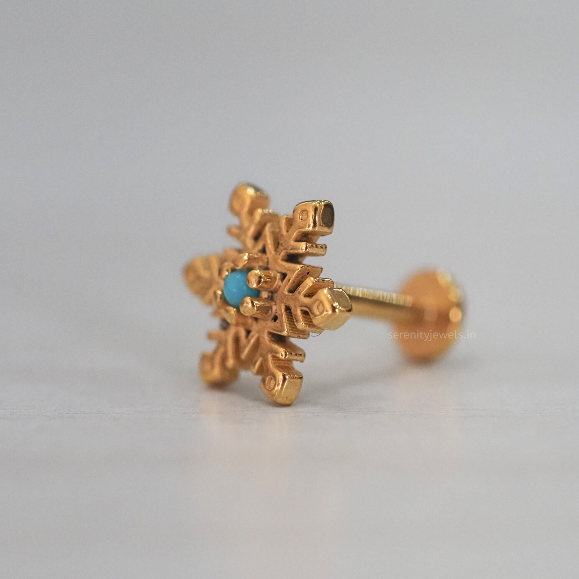 Akaza Turqoise Flat Studs - PAIR