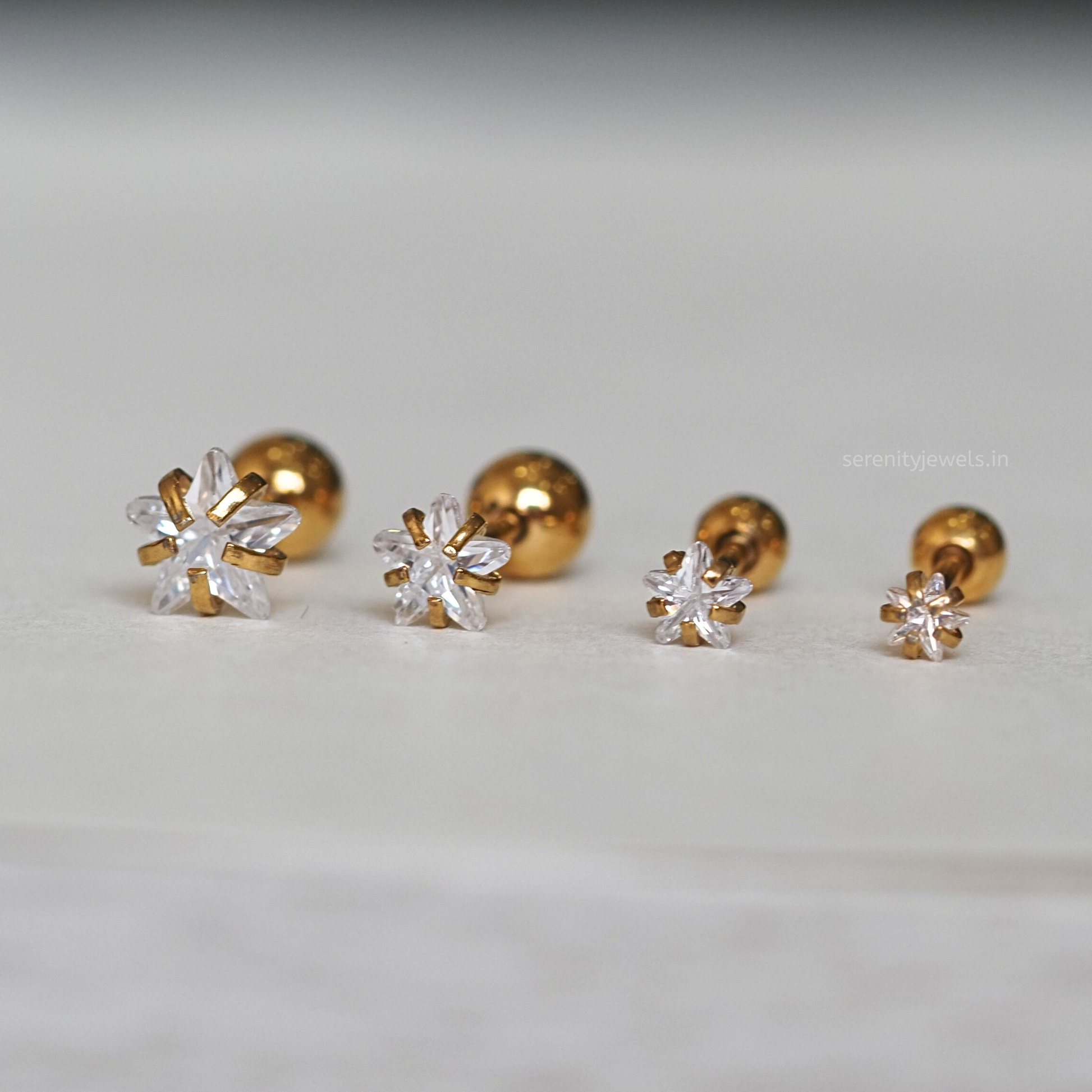 Solitaire Star Studs - PAIR