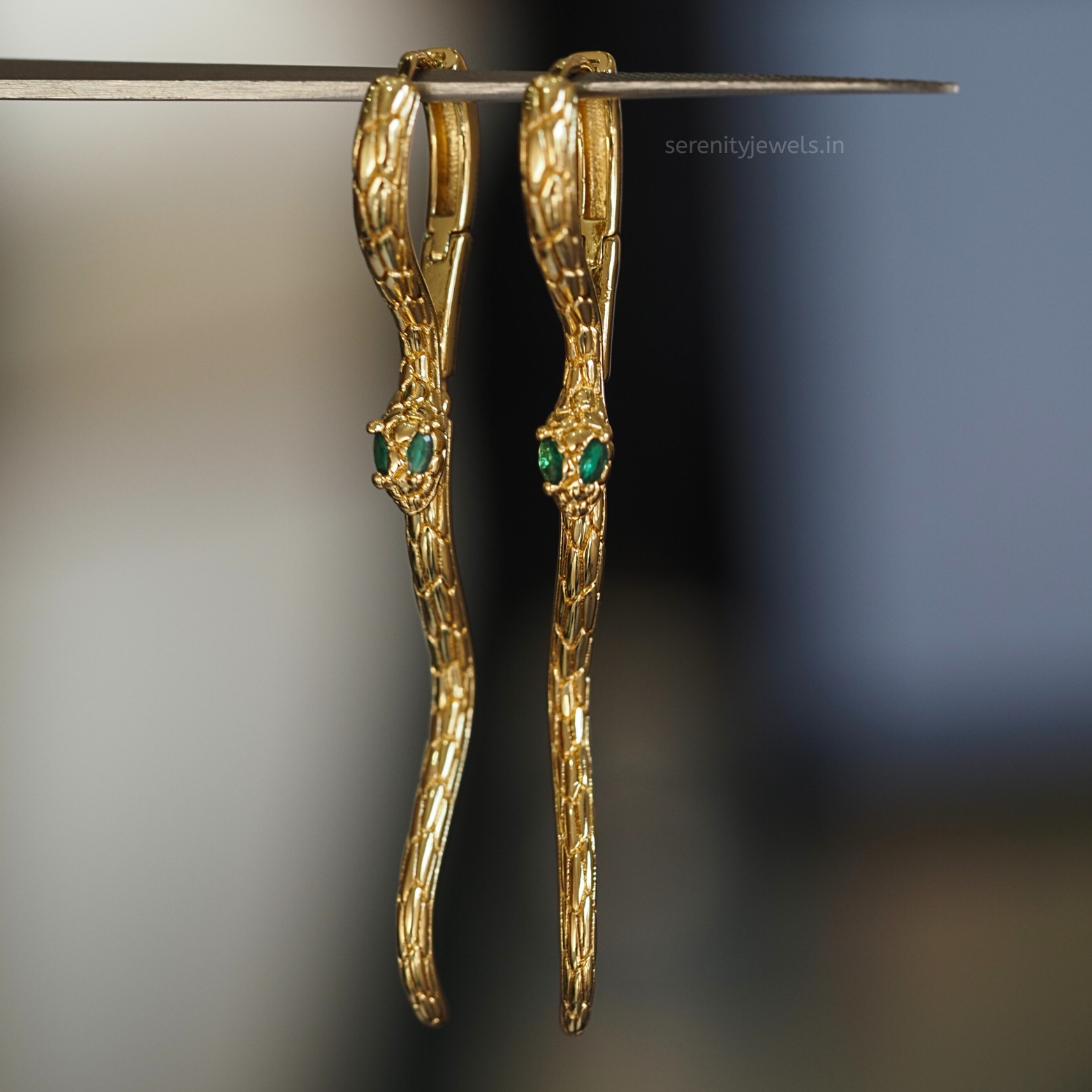 Serpent Hanging Hoops - PAIR