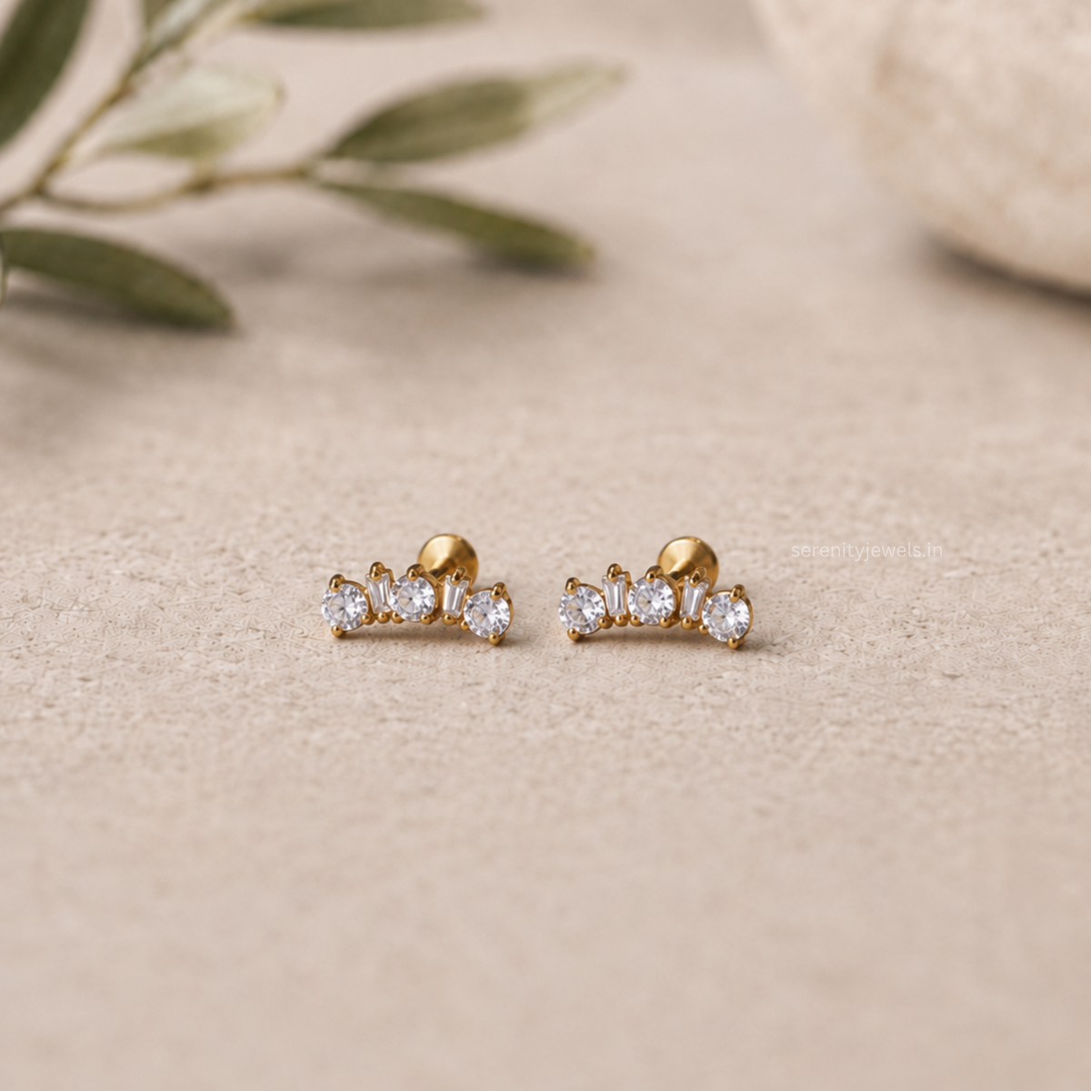 Beatrix Flat Studs - PAIR