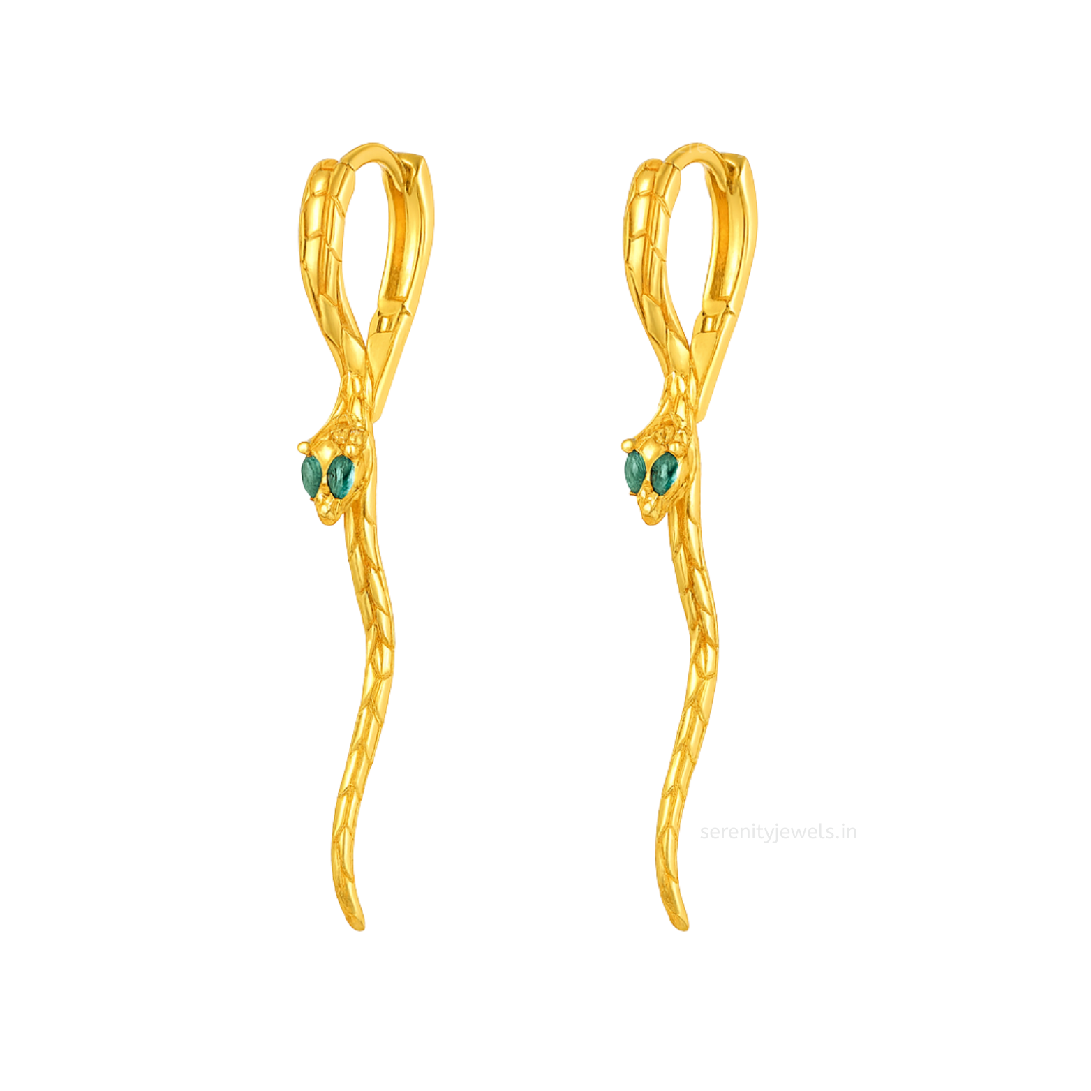 Serpent Hanging Hoops - PAIR