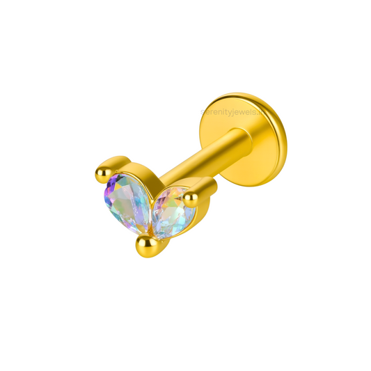 Aurora Petal Flat Studs - PAIR